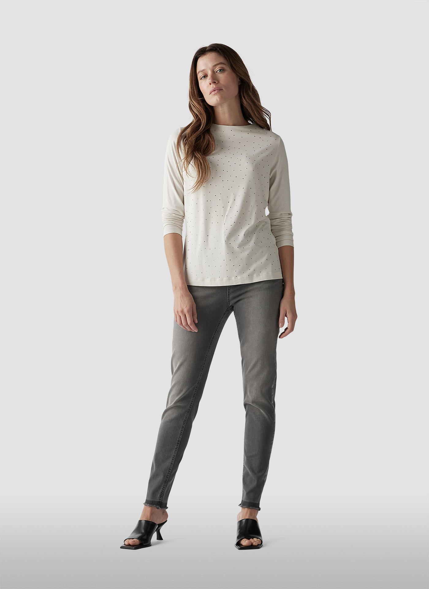 LeComte Print-Shirt »LeComte Elegantes Langarmshirt mit Glitzerakzenten«