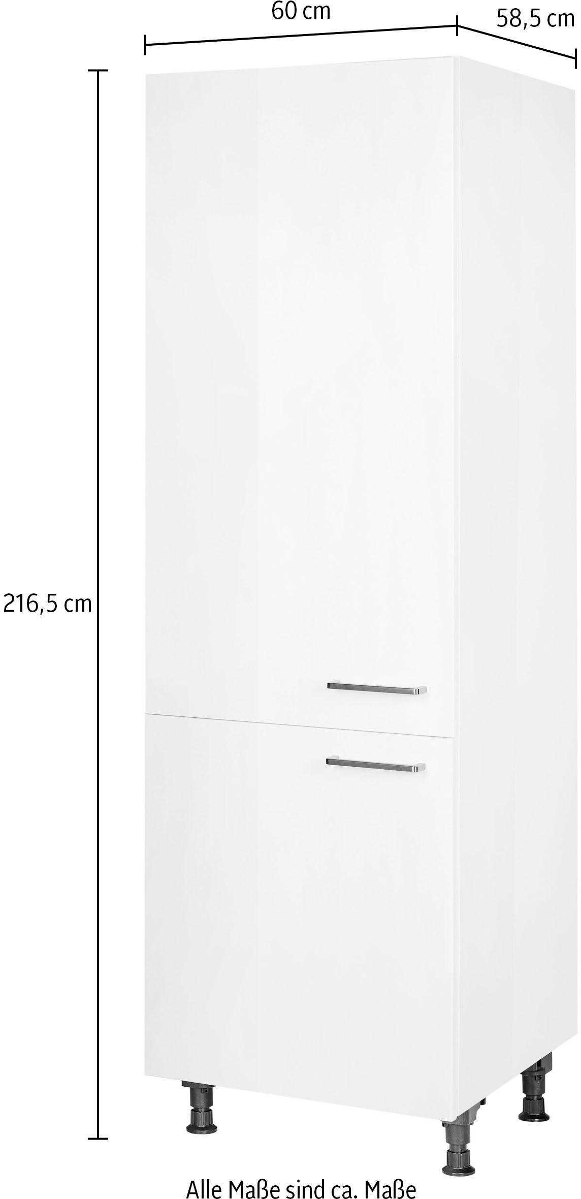 nobilia® Hochschrank »"Flash", Ausrichtung wählbar, mit zwei Türen, vormontiert,«, Breite/Höhe: 60/216,6 cm