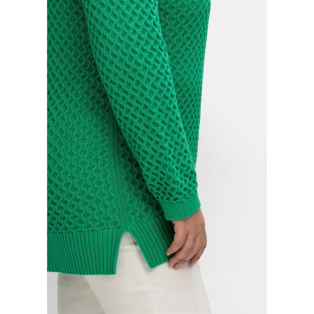Sheego V-Ausschnitt-Pullover »Große Größen« in Wabenstruktur aus reiner Baumwolle NH11102