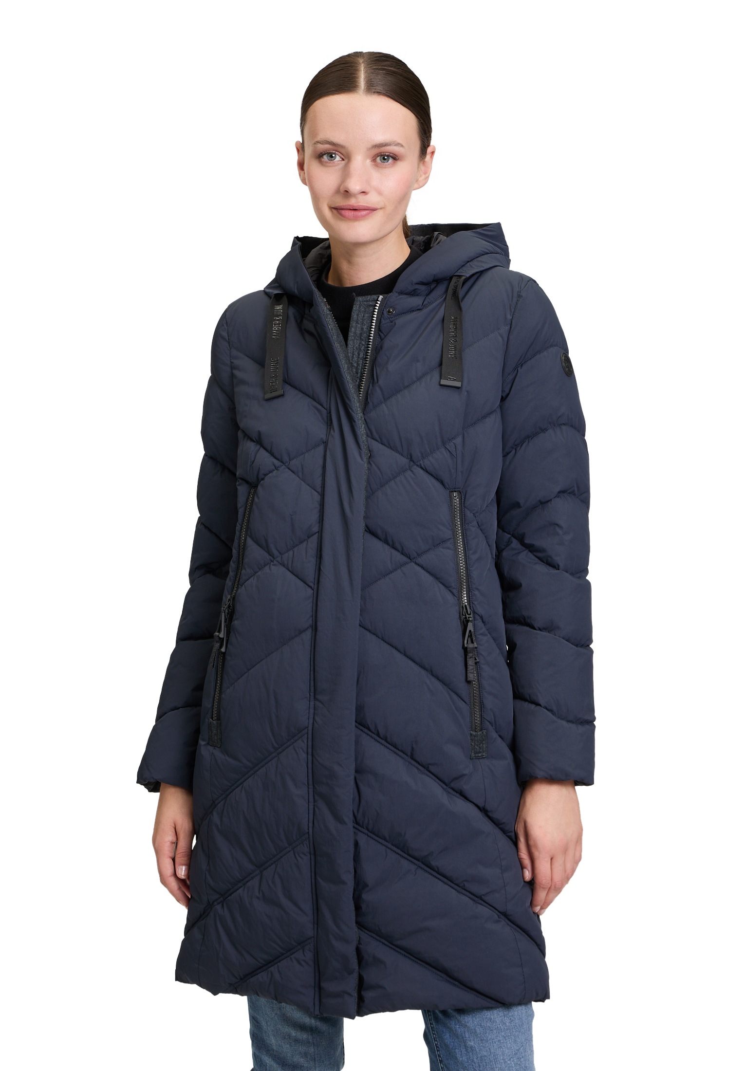 Amber & June Steppmantel "Amber & June Damen Steppmantel mit Kapuze" günstig online kaufen