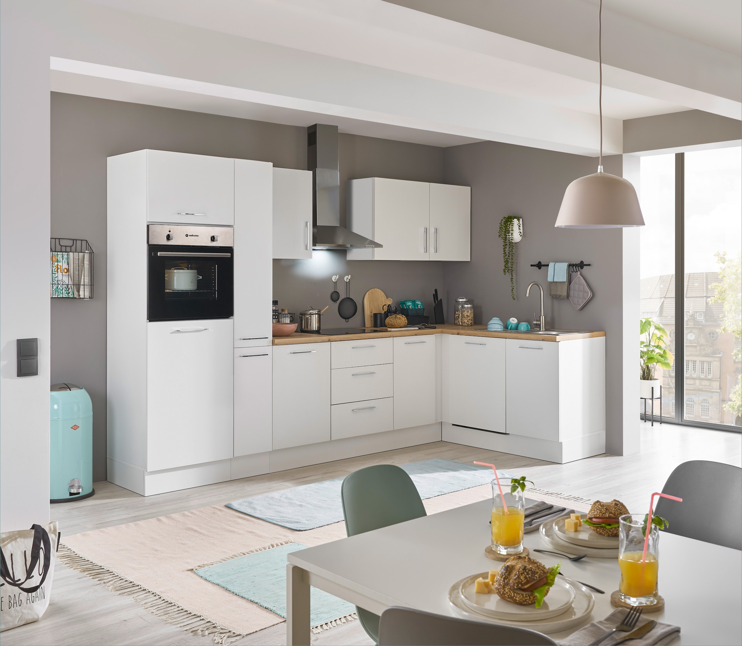 BASIC by Balculina Winkelküche »Turin«, Stellbreite 310x175 cm, wahlweise mit E-Geräten