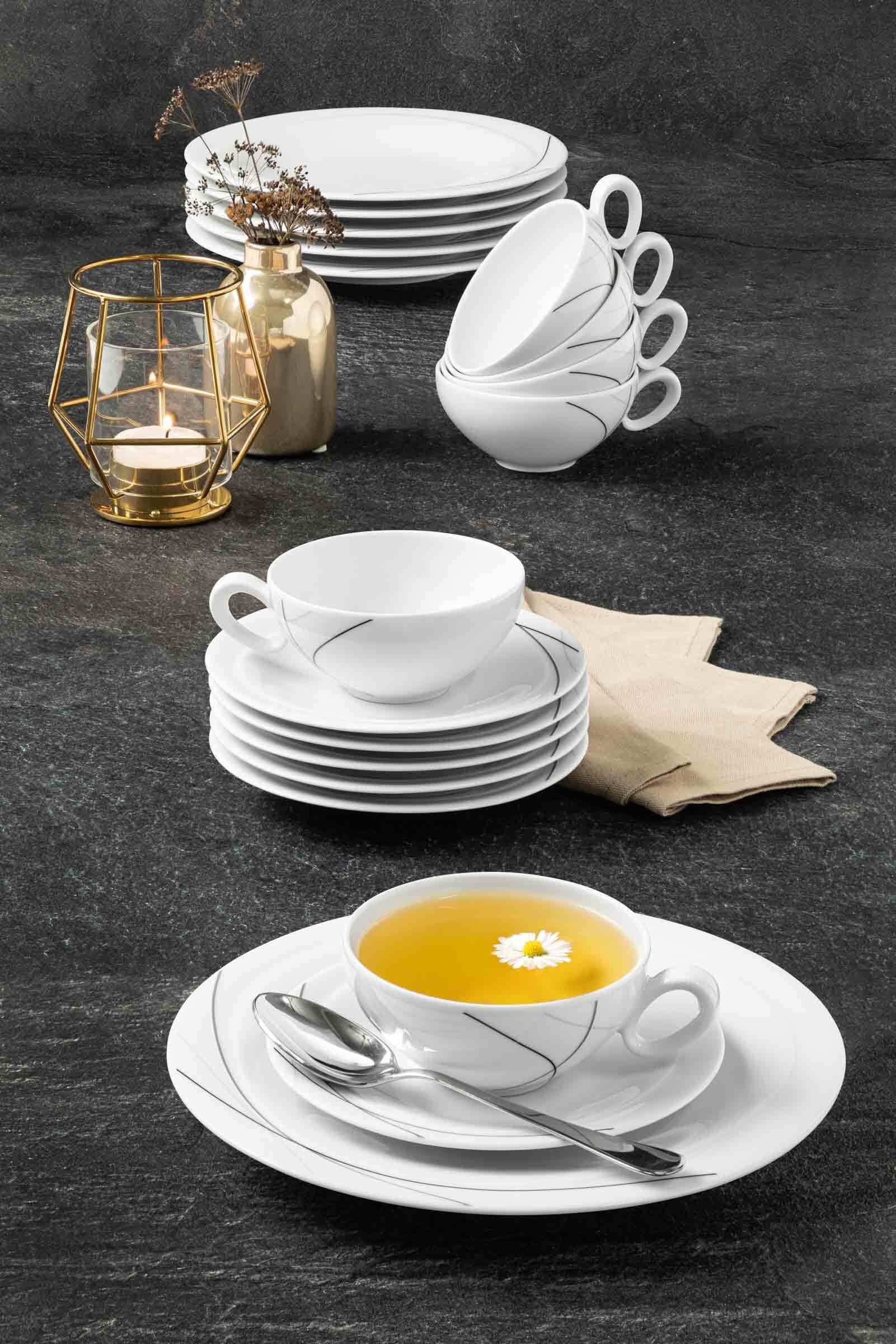 Seltmann Weiden Tasse »Teetassen Trio Highline 0,14 l 6er Set weiß-grau«