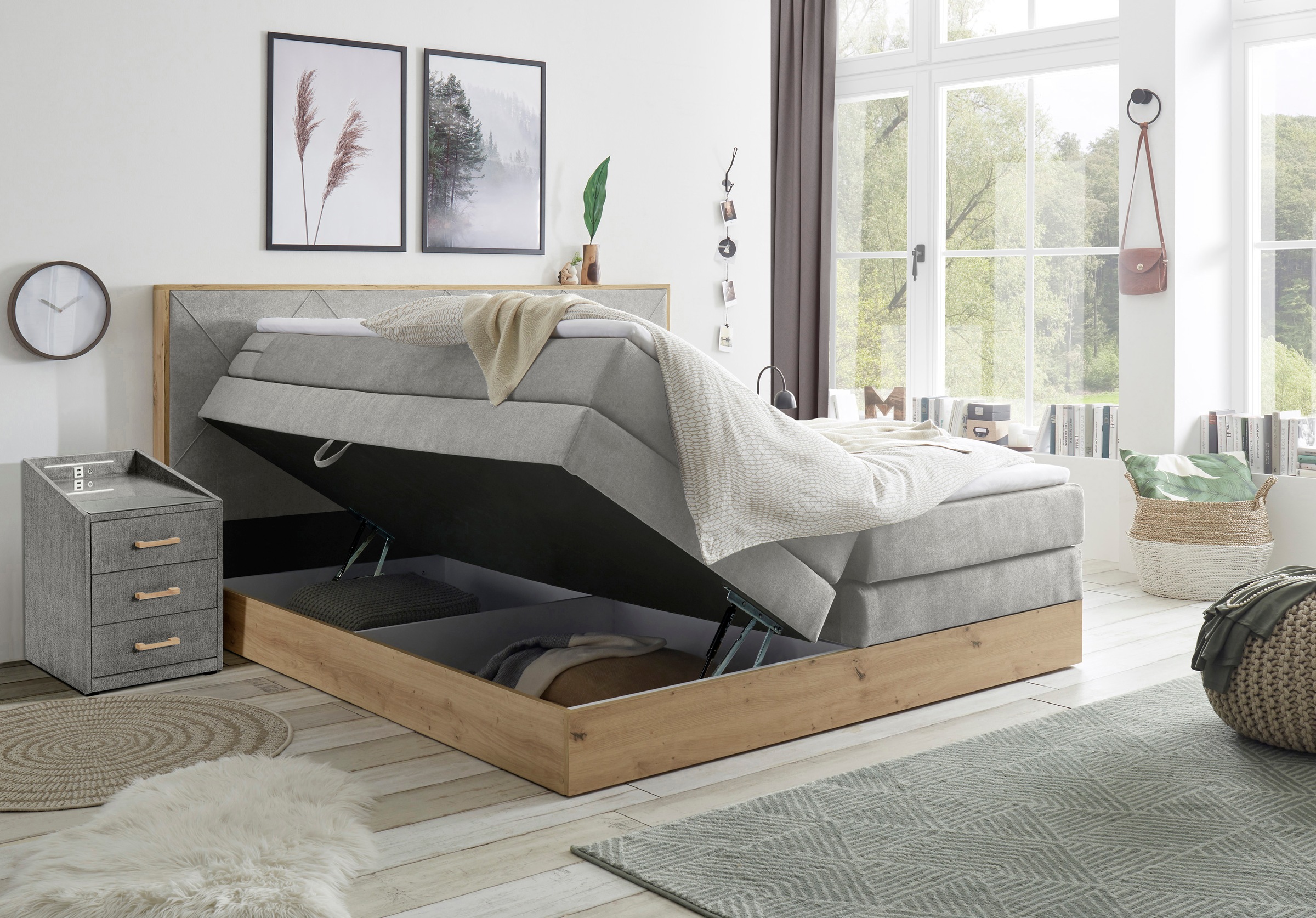 ED EXCITING DESIGN Boxspringbett »Bellevue«, inkl. Bettkasten, wahlweise mit Matratze und Topper