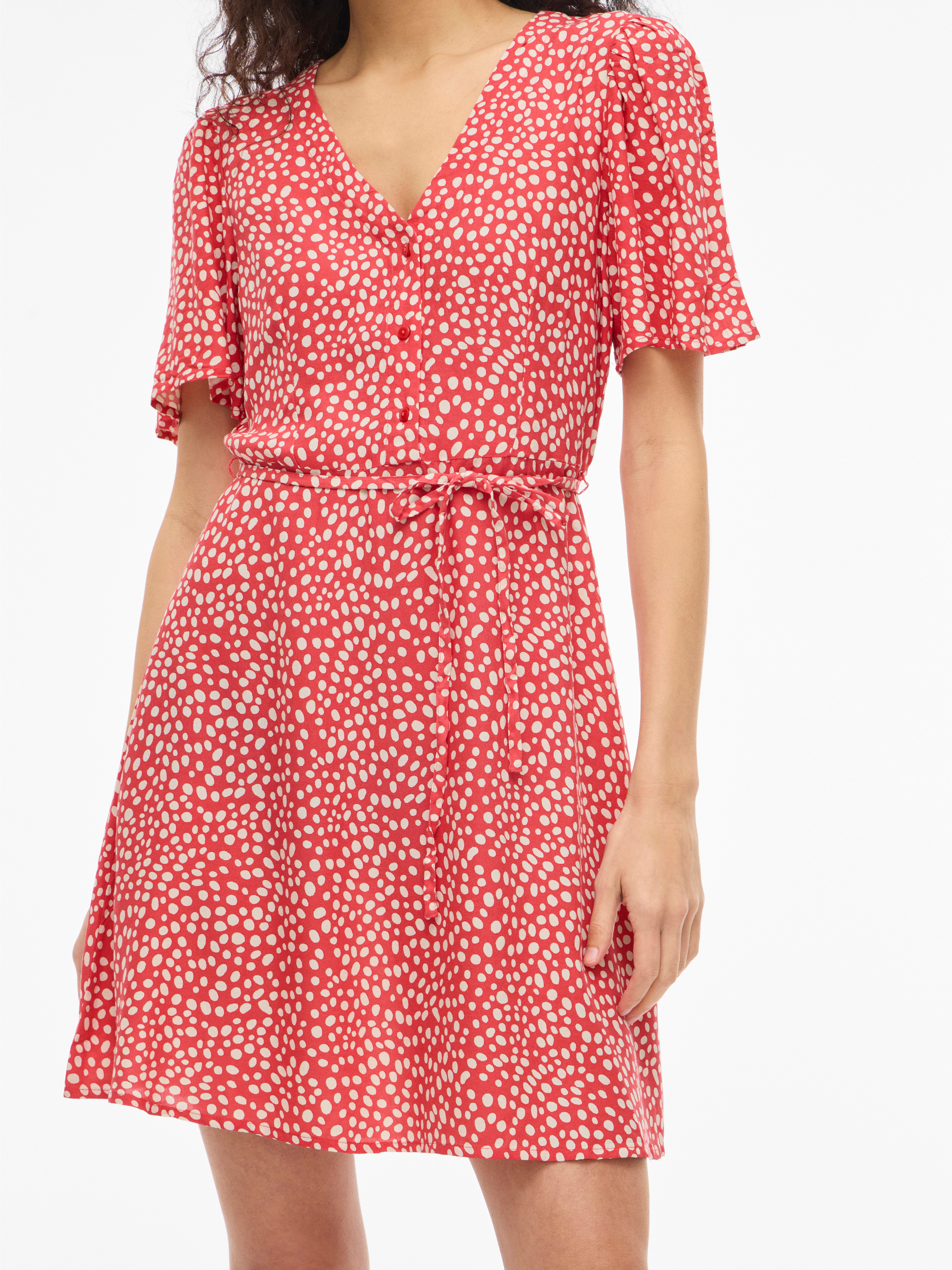 Vila Minikleid "VIGRACE V-NECK S/S SHORT DRESS - NOOS" Sommerkleid