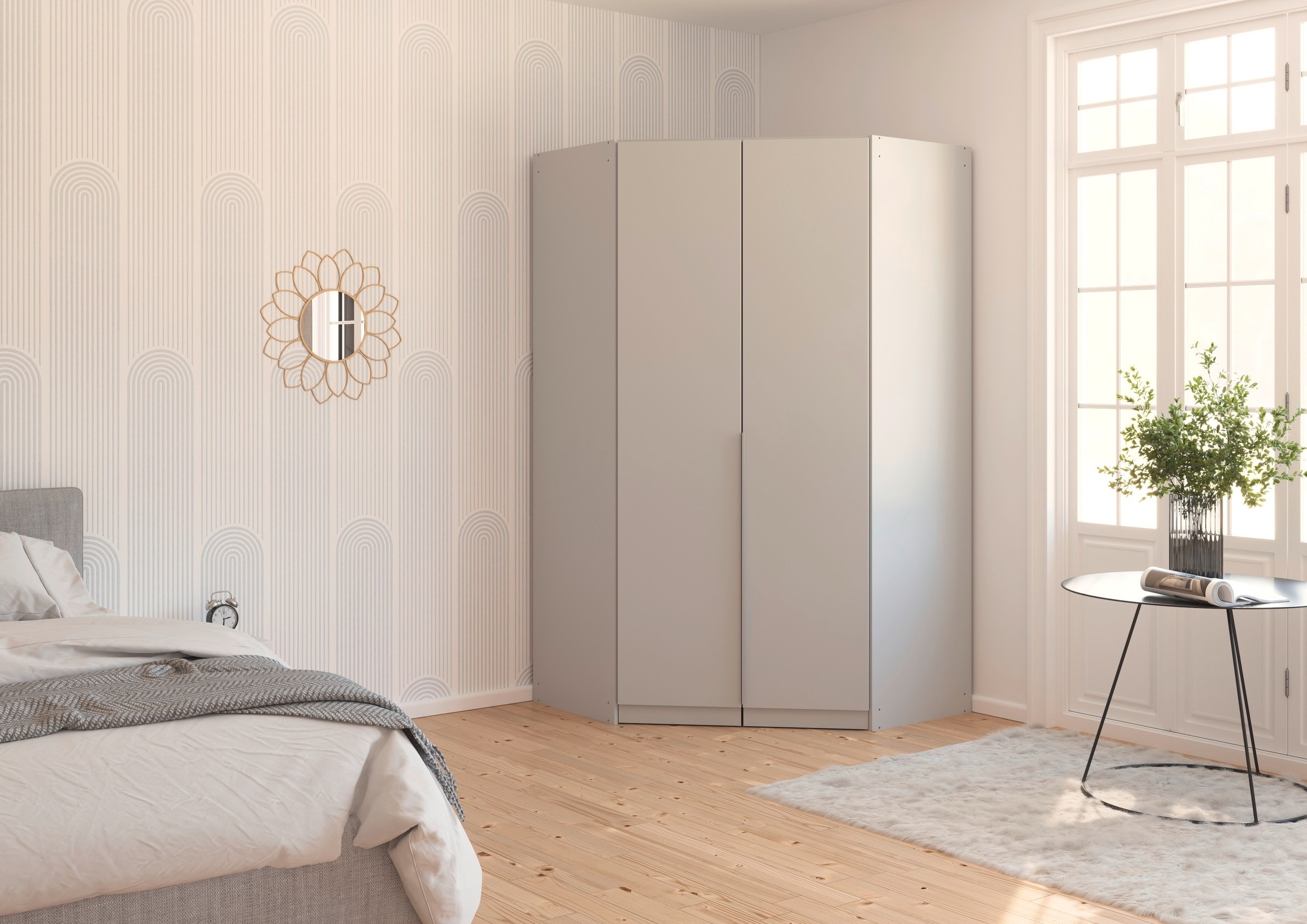 Thumbnail - rauch Eckkleiderschrank "Kleiderschrank Schrank Ankleidezimmer Schlafzimmer Garderobe AGORDO" in zwei Griff-Farben, voll...