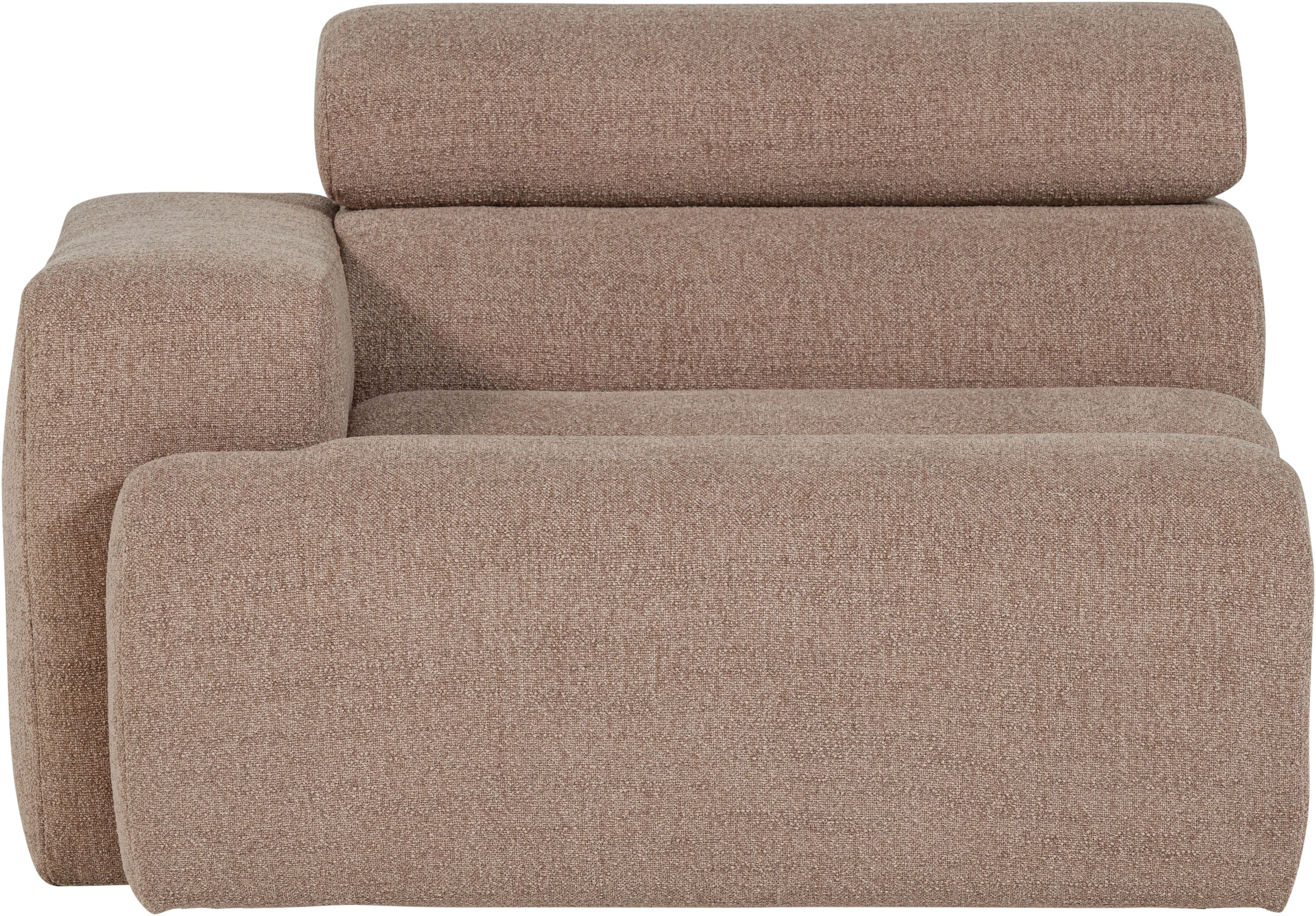 WOOOD Sessel "Novi mit Bezug und verstellbarer Nackenstütze B 109 x T 113 x H 86 cm" Tragkraft 120 kg, Kliksystem für Elementen-Kombination, Rilo-Bouclé