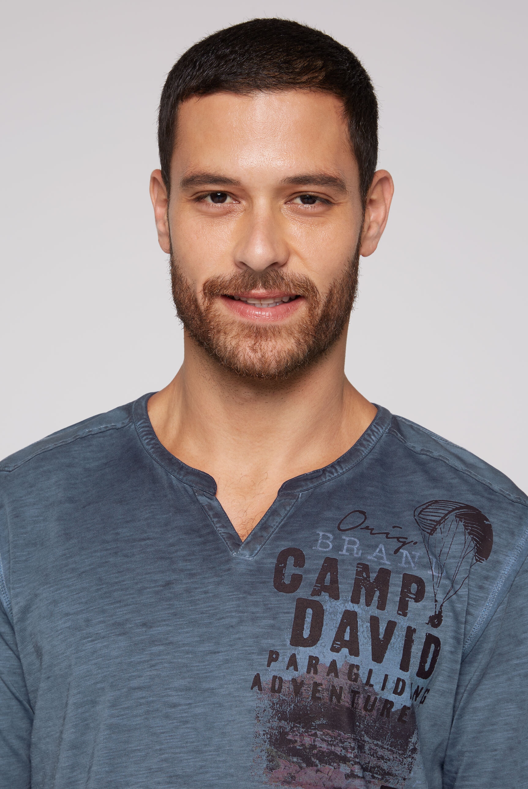 CAMP DAVID Langarmshirt, aus Baumwolle