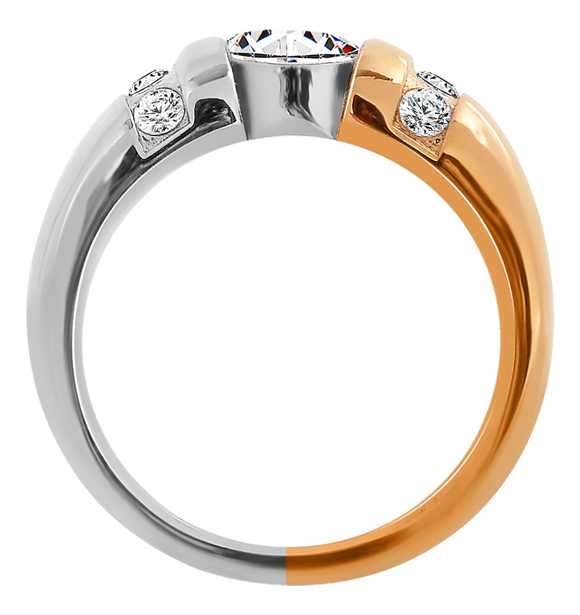 Fingerring ADELIA´S "Damen Ring aus Edelstahl mit Strass Steinchen" Gr. 48, silber, Fingerringe, Damen, 48, Edelstahl, Fingerring 2