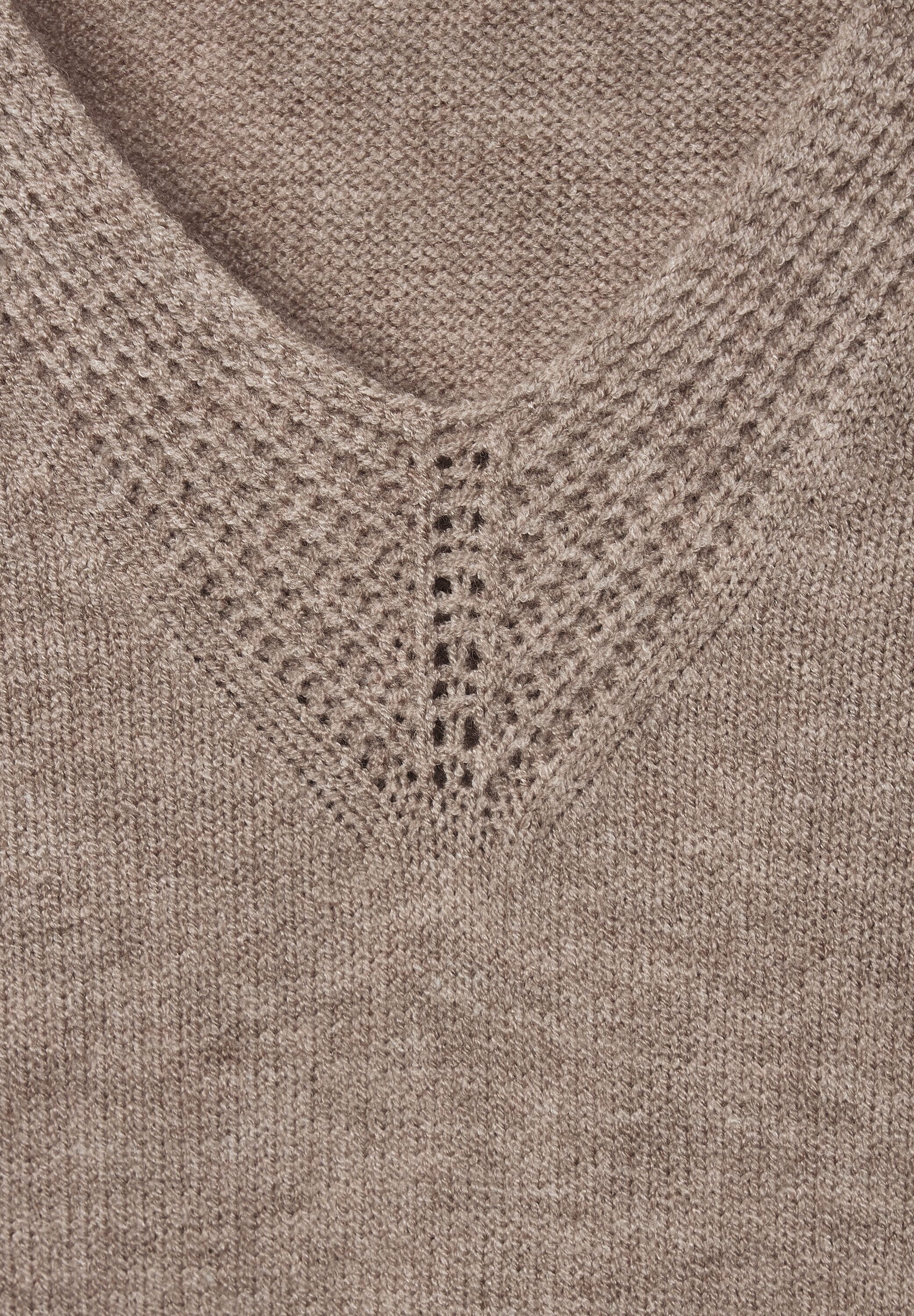 STREET ONE V-Ausschnitt-Pullover, in Melange Optik