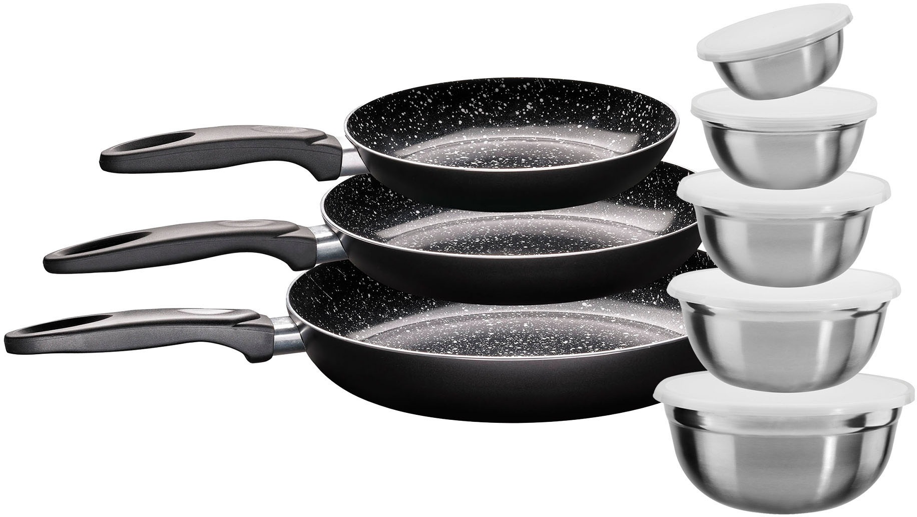 Pfannen, Induktion, 3 0, (Set, Ø | 5 28 cm, Pfannen-Set Schüsseln), BAUR Aluminium, Keramikbeschichtung »Küchenstart«, KING tlg., 8 24, bestellen