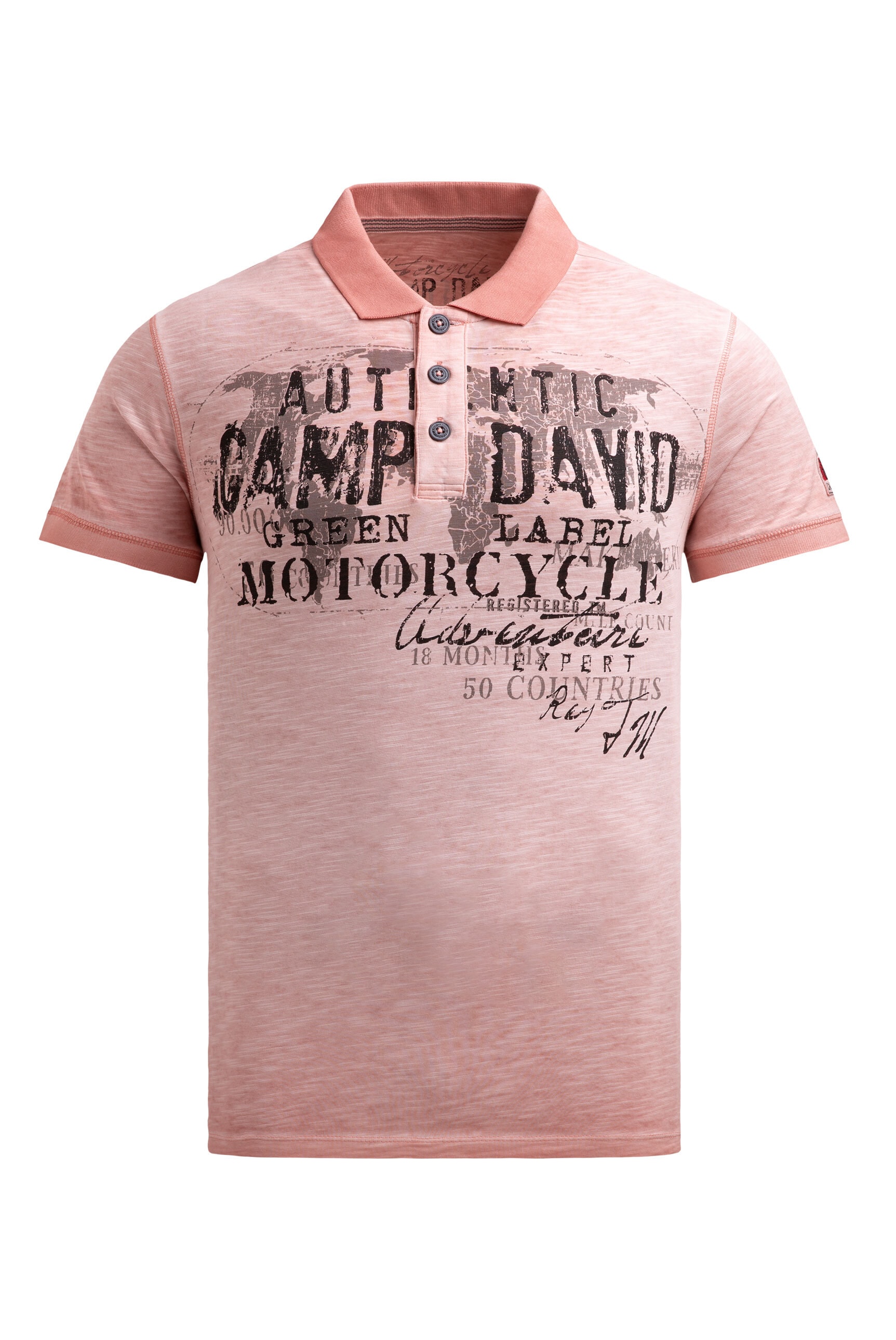 CAMP DAVID Poloshirt mit Vintage-Waschung