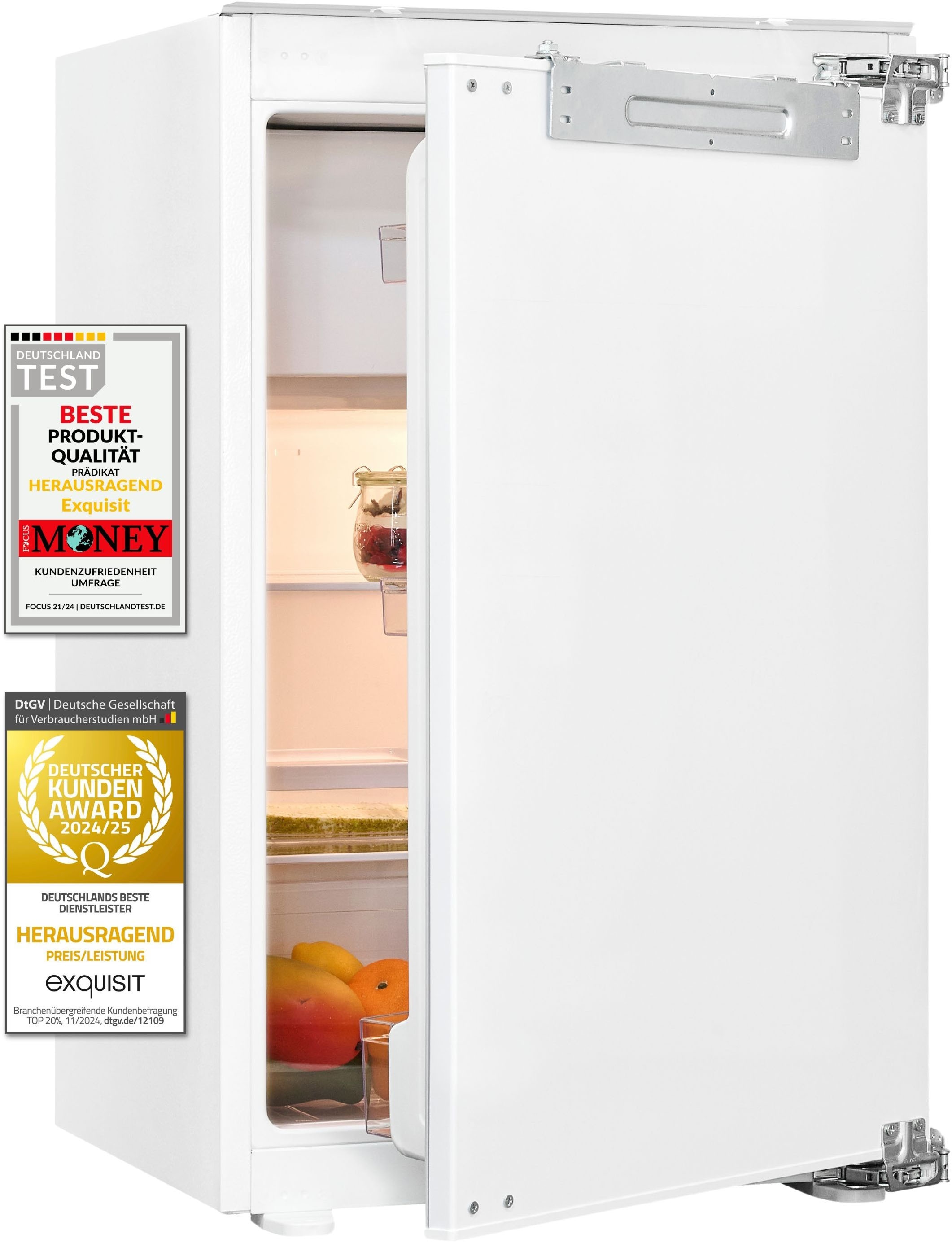 exquisit Einbaukühlschrank »EKS131-4-FE-O90E«, digitale Temperaturanzeige