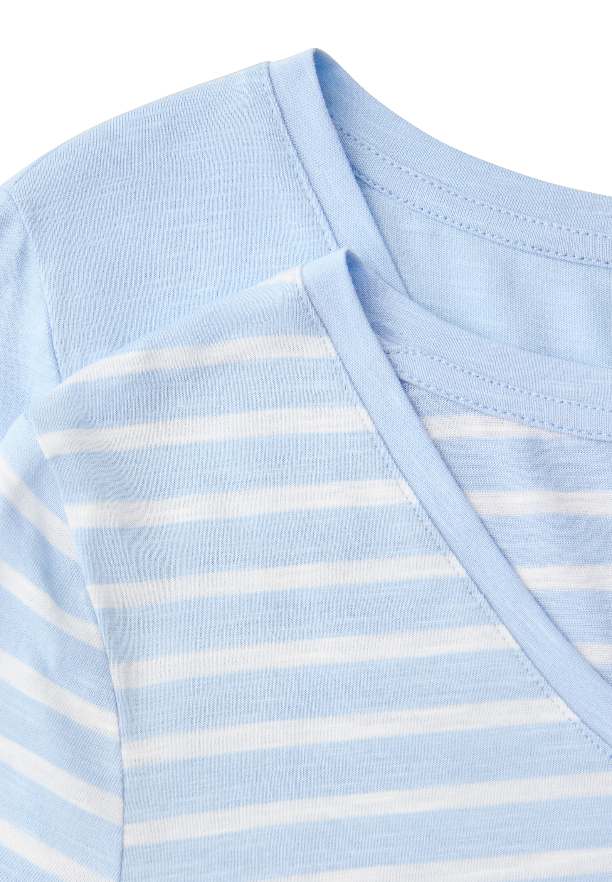 STREET ONE T-Shirt mit abgerundetem V-Ausschnitt