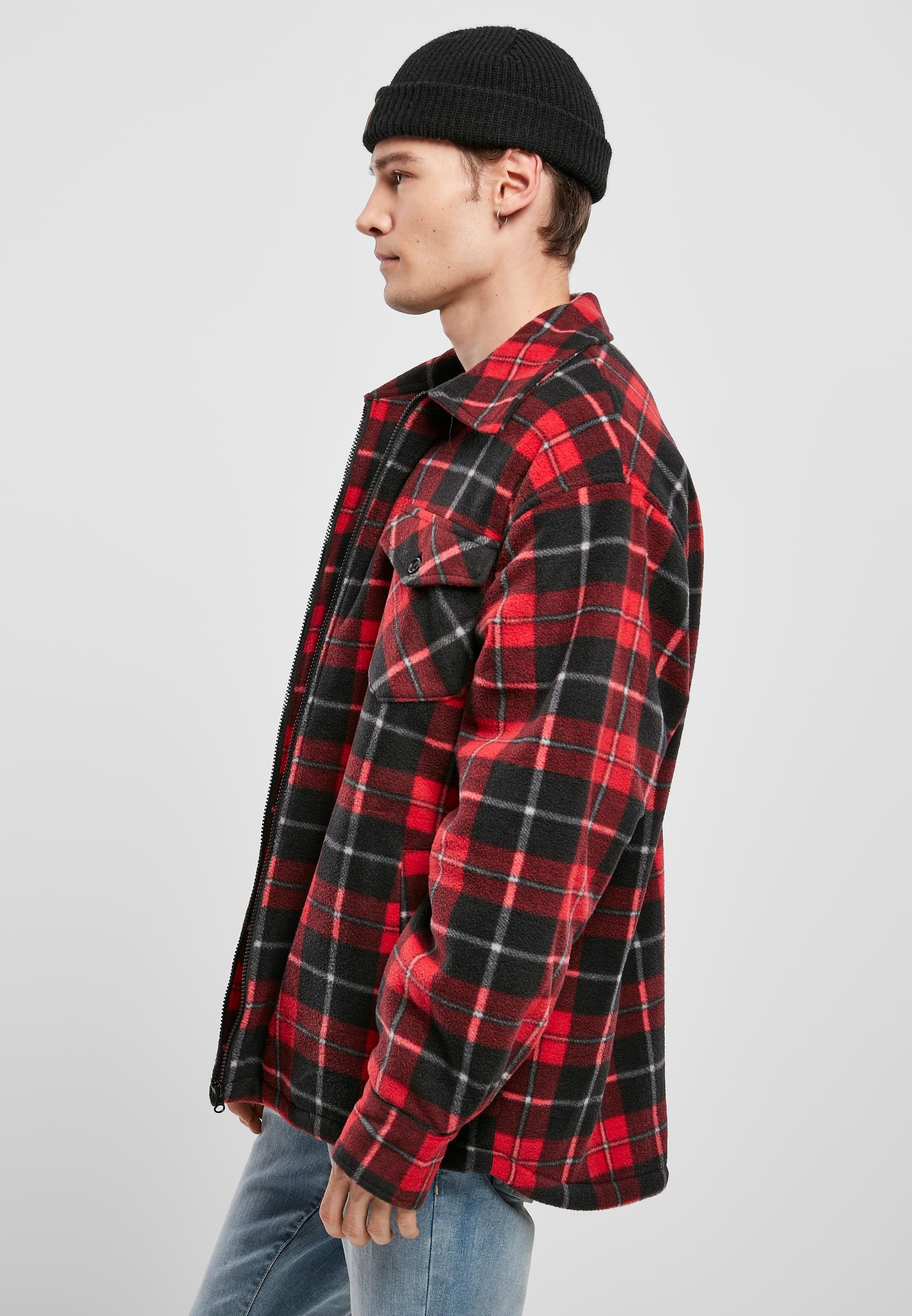 URBAN CLASSICS Allwetterjacke »Urban Classics Herren Plaid Teddy Lined Shirt Jacket«, (1 St.), ohne Kapuze