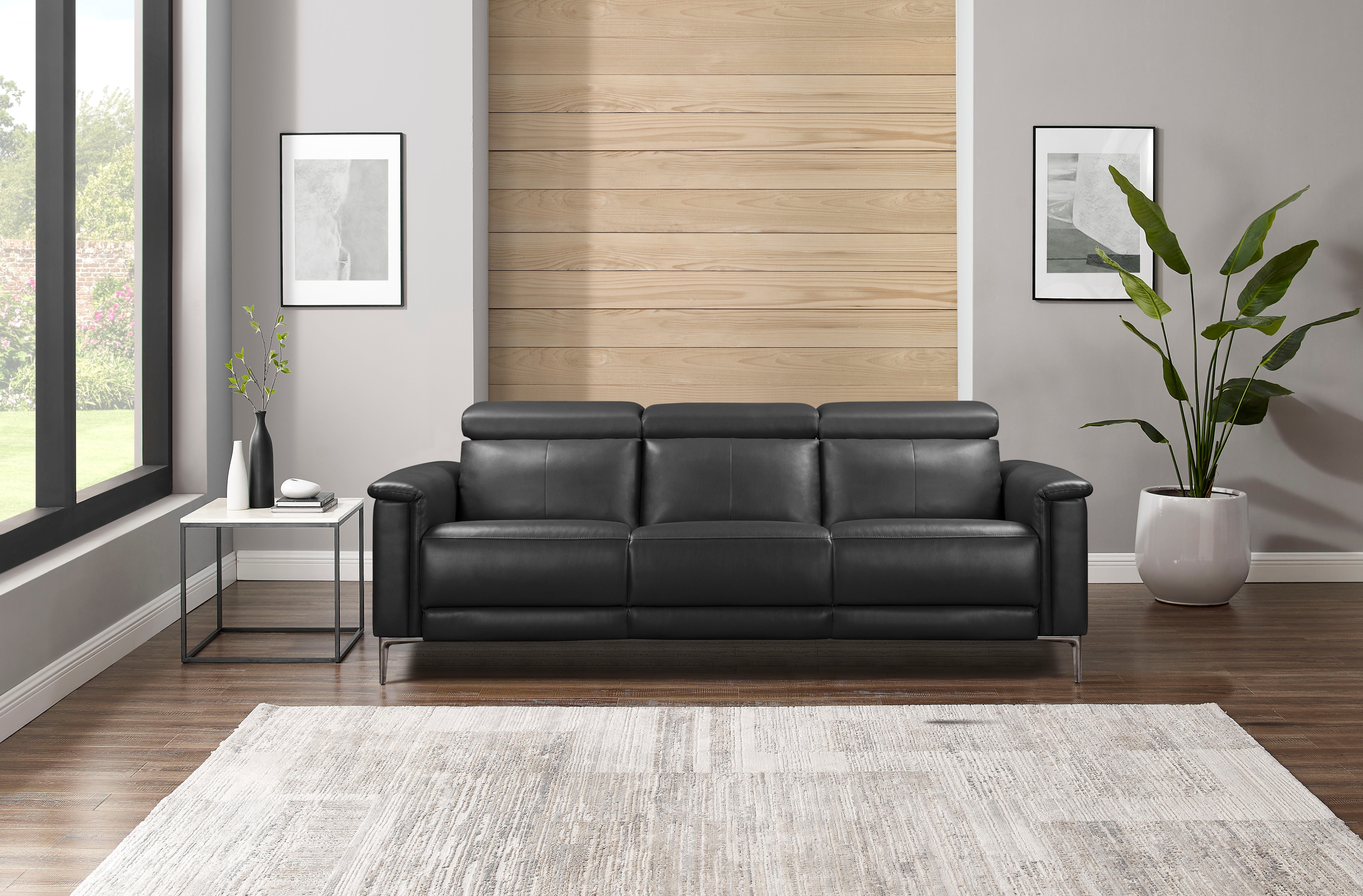 OTTO home 3-Sitzer "LUND,Naturleder, 222 cm, man. o. elektr. Relaxfunktion in 2 Sitzen" (links/rechts), USB-A bei elektrischer Ausführung, Kopfteilverstellung