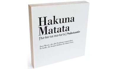 Holzbild »Tischdeko Hakuna Matata«, Person, (1 St.)