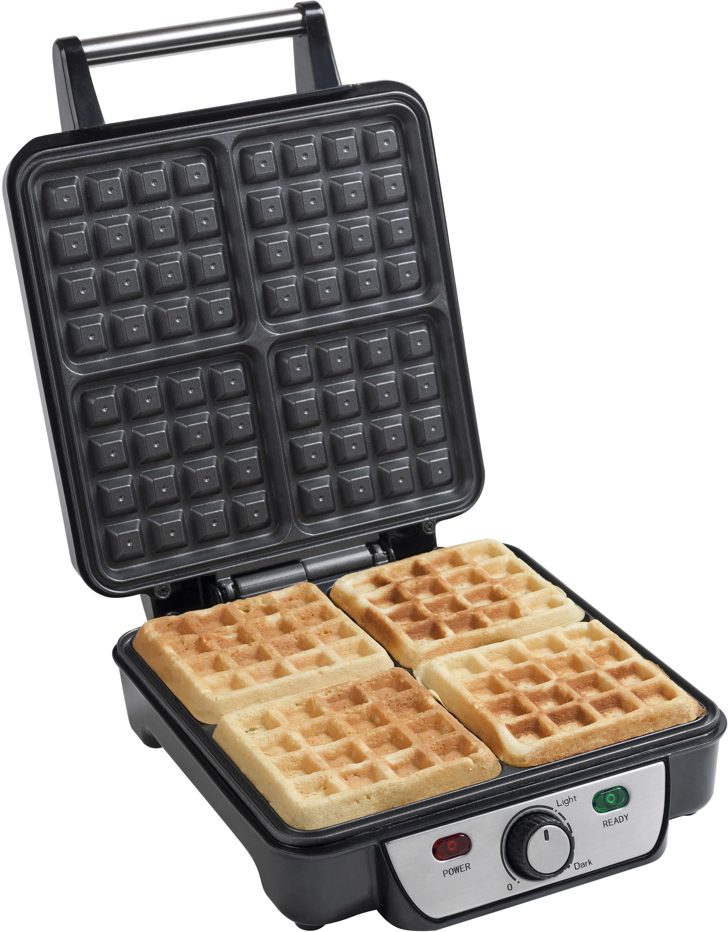 bestron Waffeleisen »für Brüsseler Waffeln«, 1100 W, mit Antihaftbeschichtung, Edelstahl