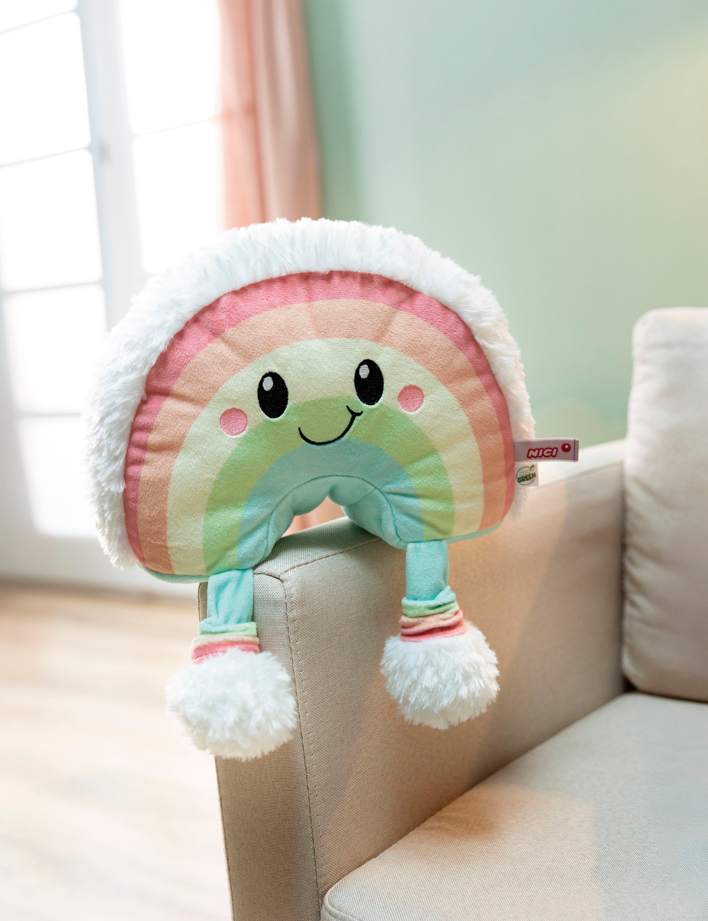 Nici Kuscheltier »Classic Bear, Regenbogen Nibsi, 28 cm schlenkernd«, schlenkernd; enthält recyceltes Material (Global Recycled Standard)