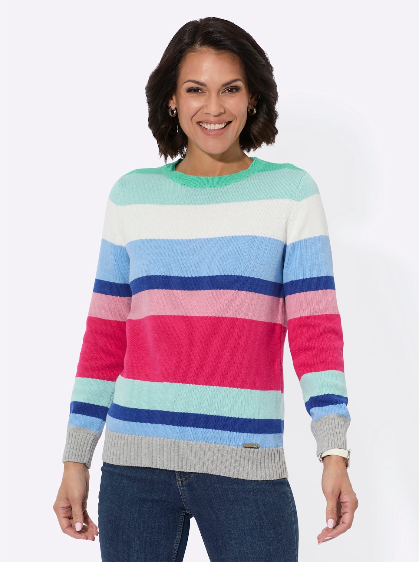 Casual Looks Rundhalspullover "Rundhals-Pullover" günstig online kaufen
