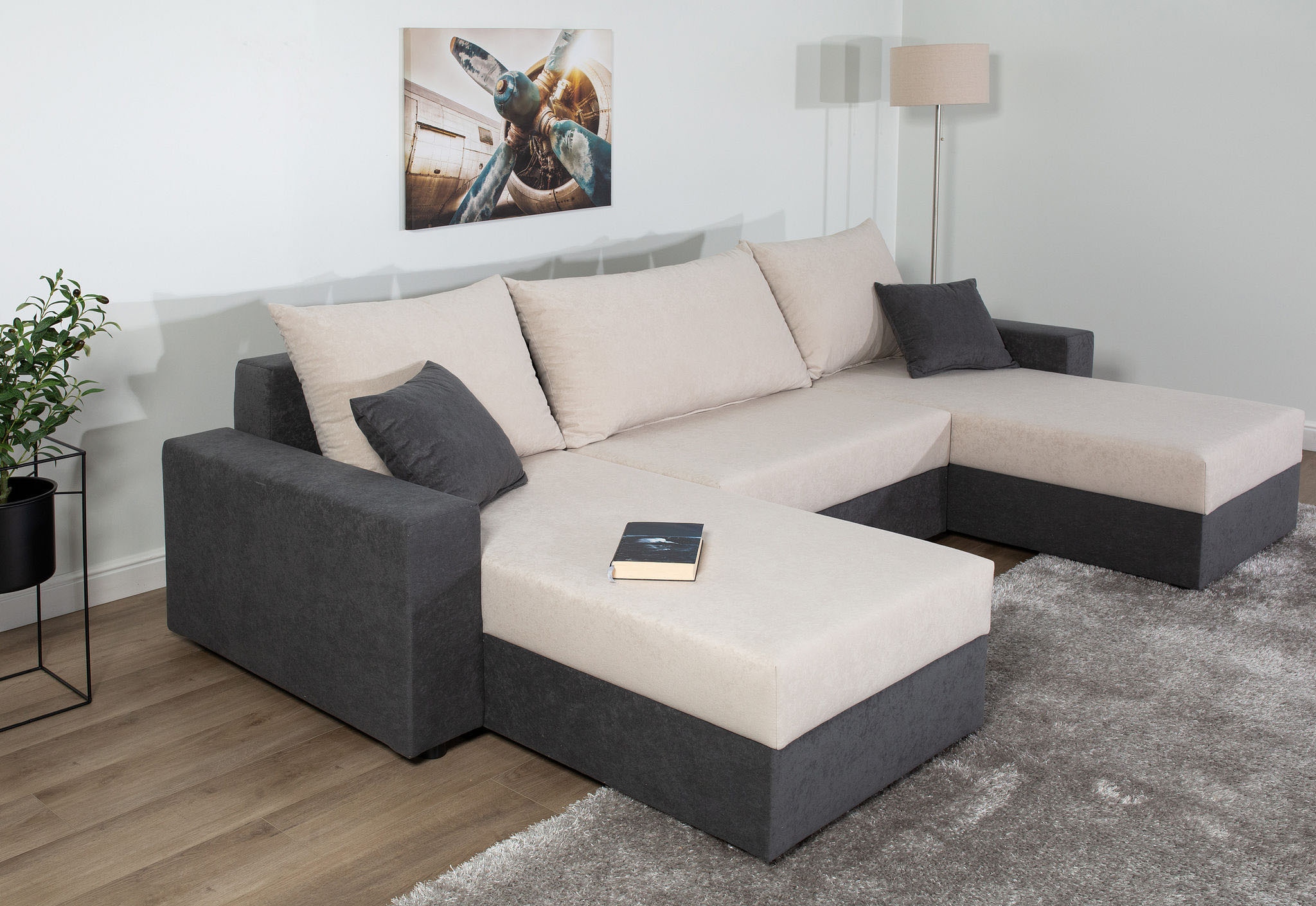 COLLECTION AB Wohnlandschaft »Pico U-Form«, Wohnlandschaft,2 X Ottomane,Polyätherschaum Polsterung