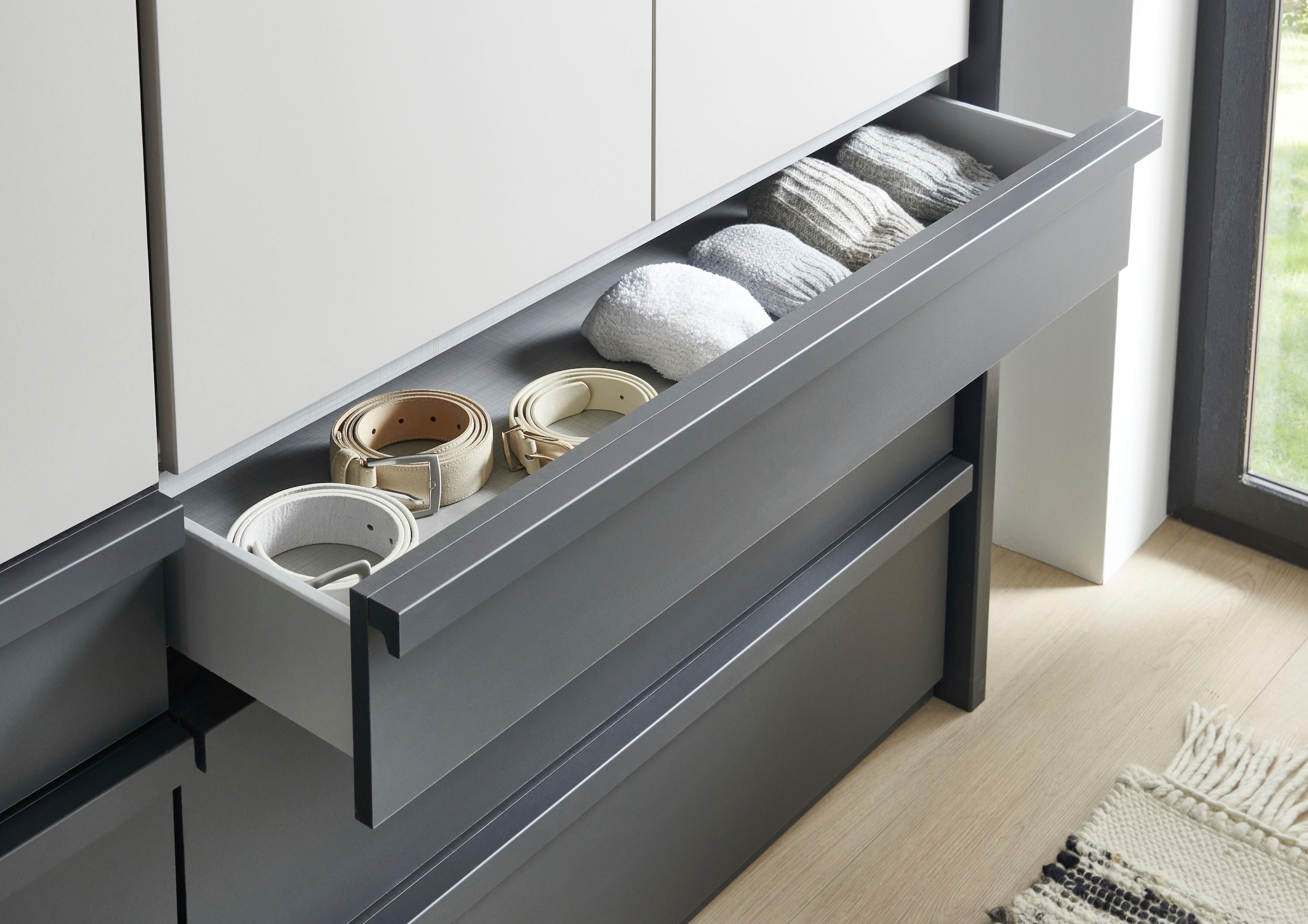 Wimex Falttürenschrank »Oxford by fresh to go, in 3 Breiten und 2 Höhen, Made in Germany«, (mit Schubladen, wahlweise mit oder ohne Spiegel), mit hochwertigen Falttüren für den perfekten Überblick