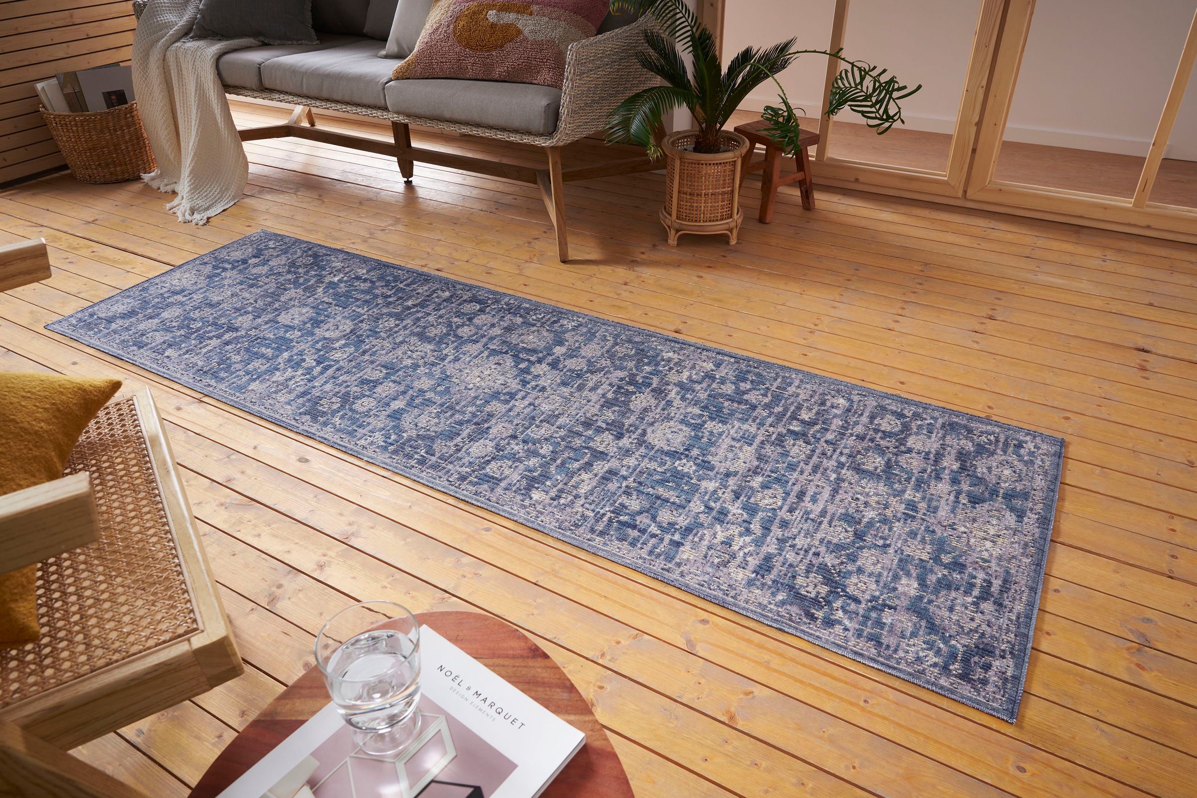 NORTHRUGS Teppich »Alexandria«, rechteckig, 3 mm Höhe, In-& Outdoor, Läufer, Wetterfest, Balkon, Wohnzimmer, Orient