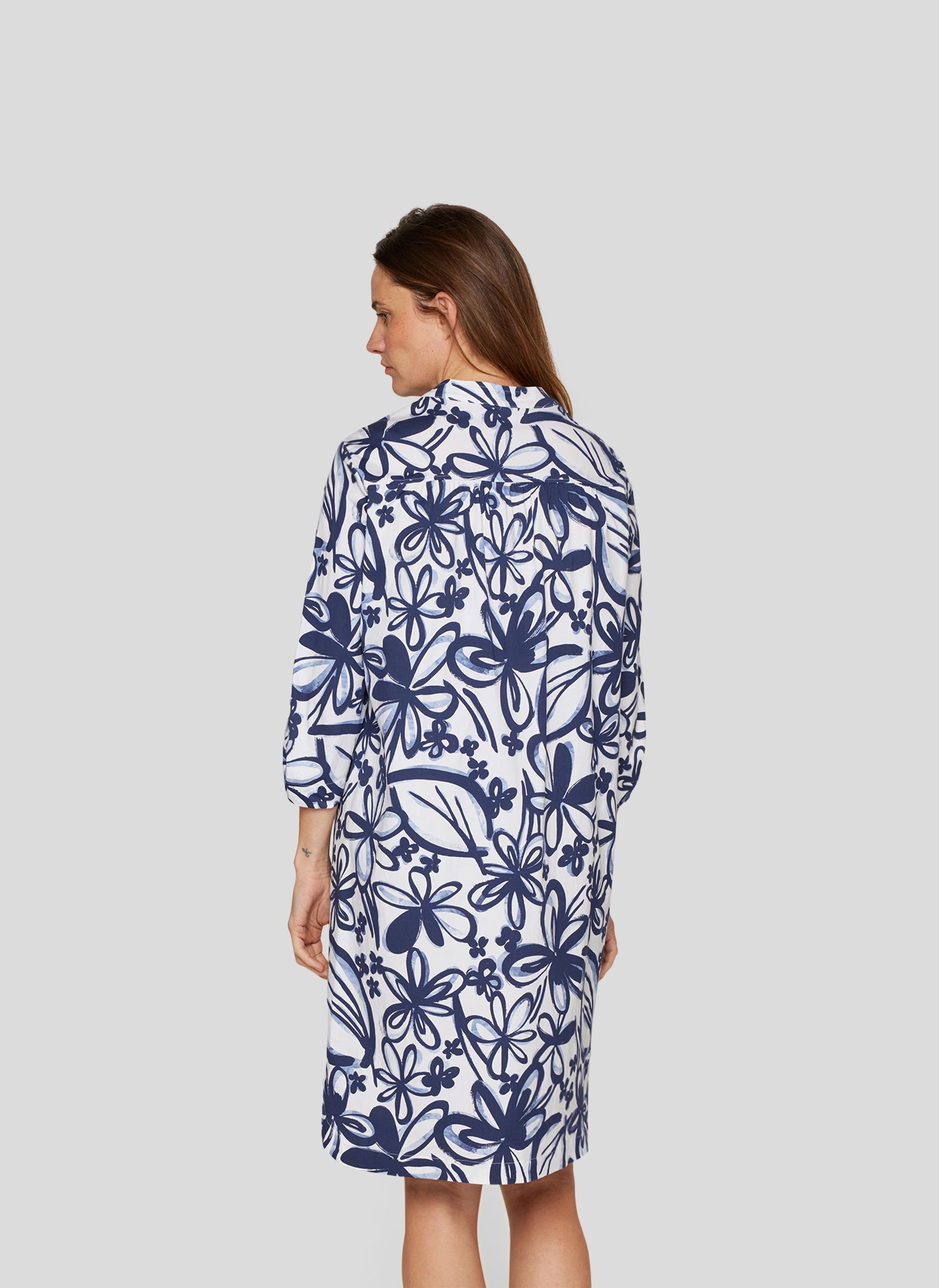 Rabe Midikleid »Rabe Blusenkleid mit floralem Allover-Print und 3/4-Ärmeln«