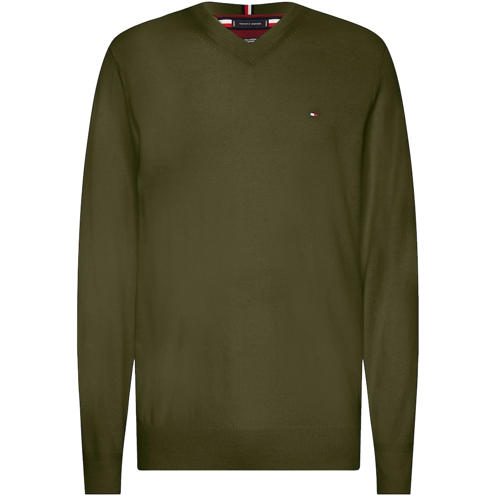 Tommy Hilfiger V-Ausschnitt-Pullover »PIMA ORG CTN CASHMERE V NECK«