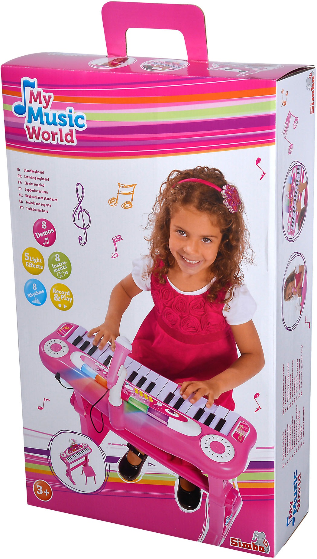 SIMBA Spielzeug-Musikinstrument »My Music World Keyboard, pink«, mit Hocker und Mikrofon