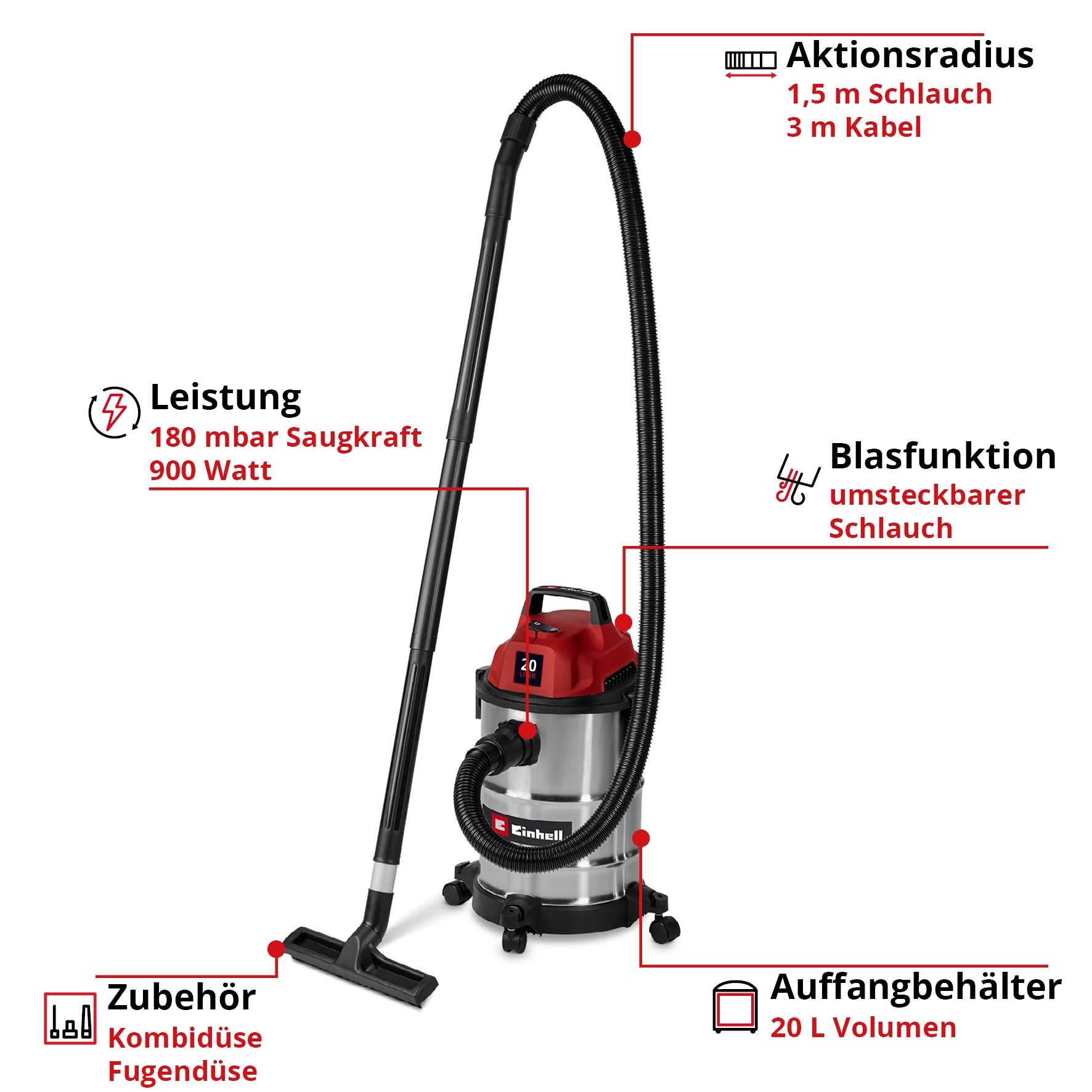 Einhell Nass-Trocken-Sauger »TC-VC 2045 S«