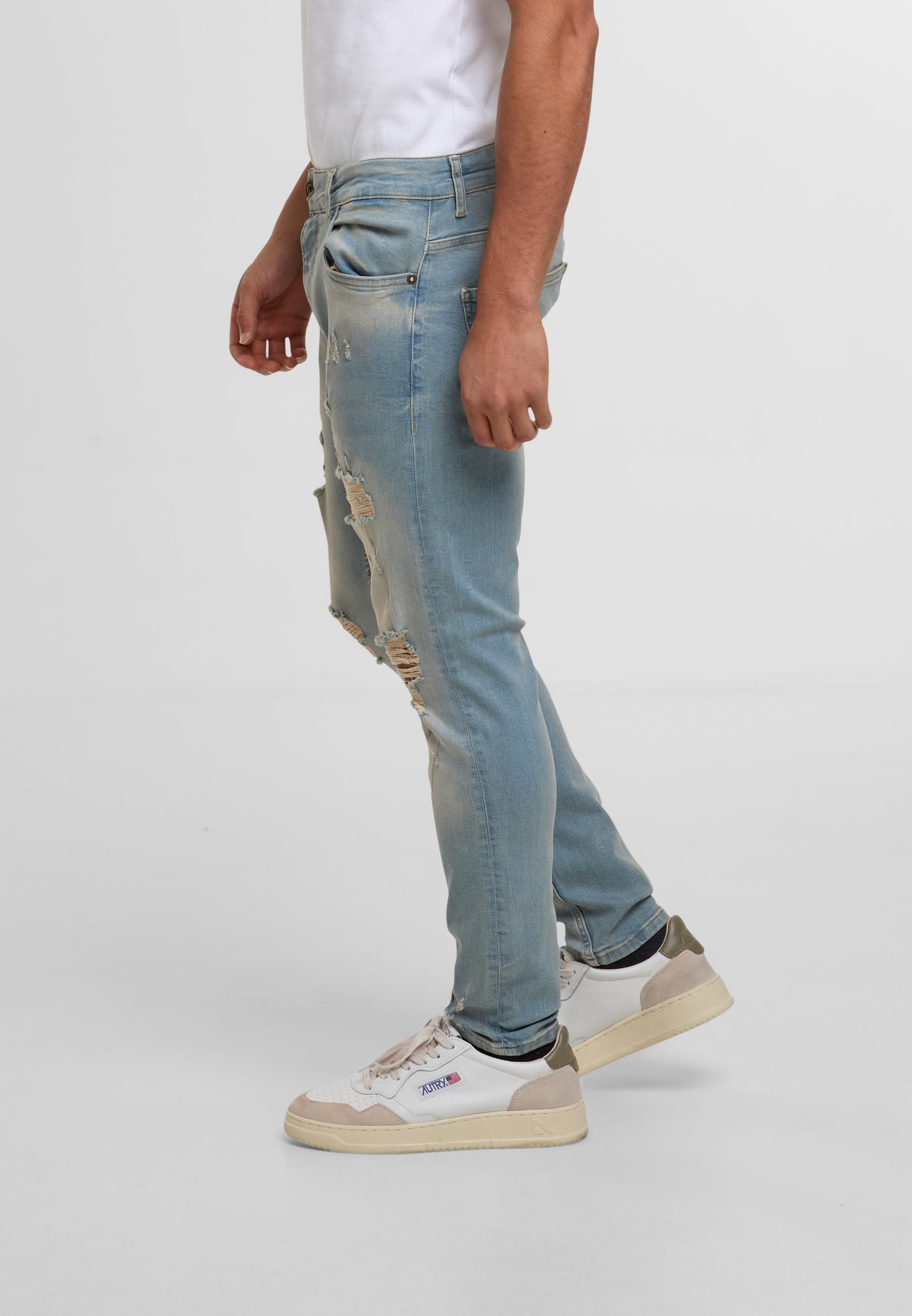 2Y Studios Bequeme Jeans »2Y Studios Herren 2Y Destroyed Cropped Skinny Fit Denim«, (1 tlg.)