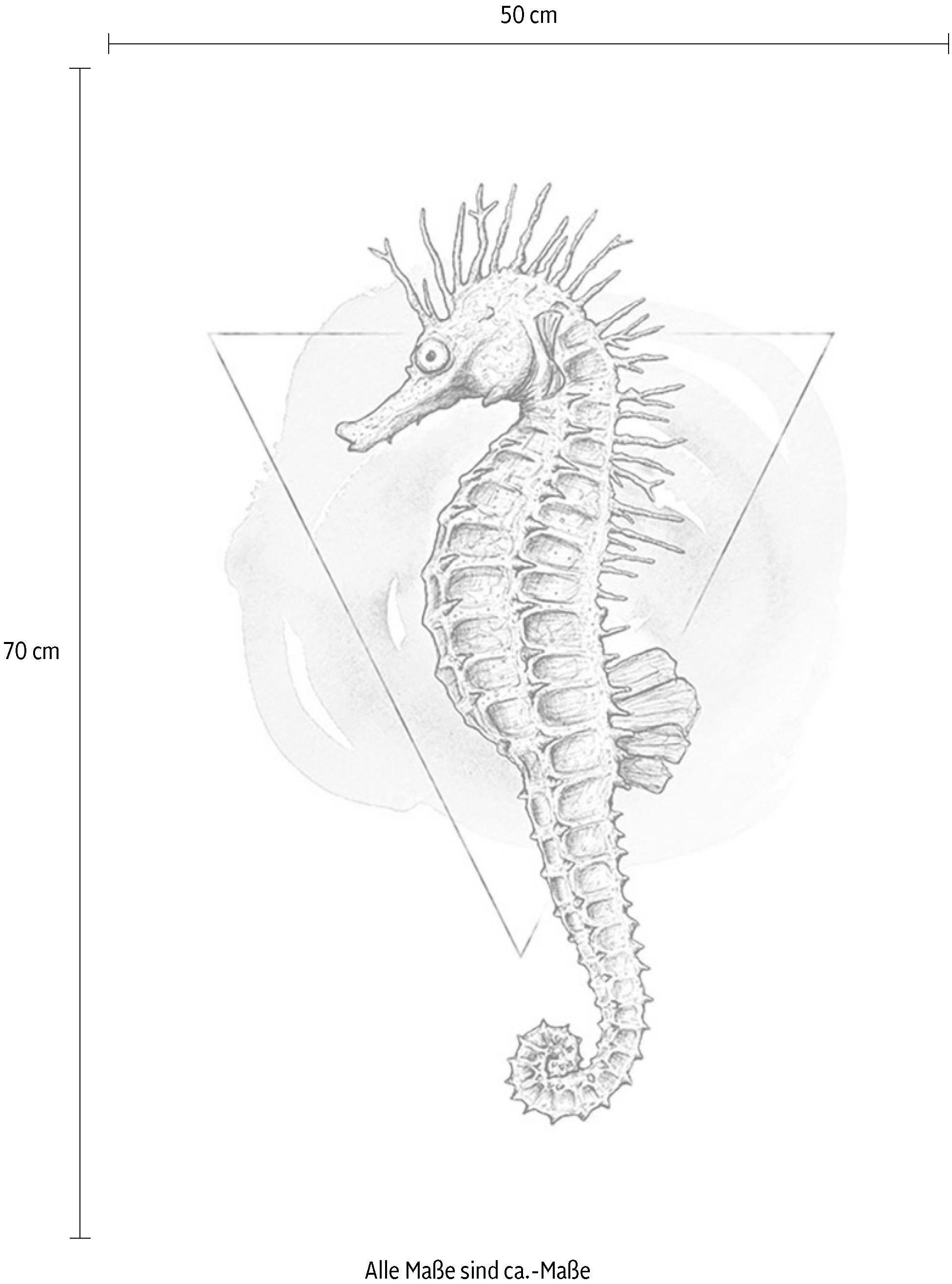 Komar Bild »Sea Horse Watercolor«, Tiere, (1 St.), Wandbild zur Dekoration - ohne Rahmen
