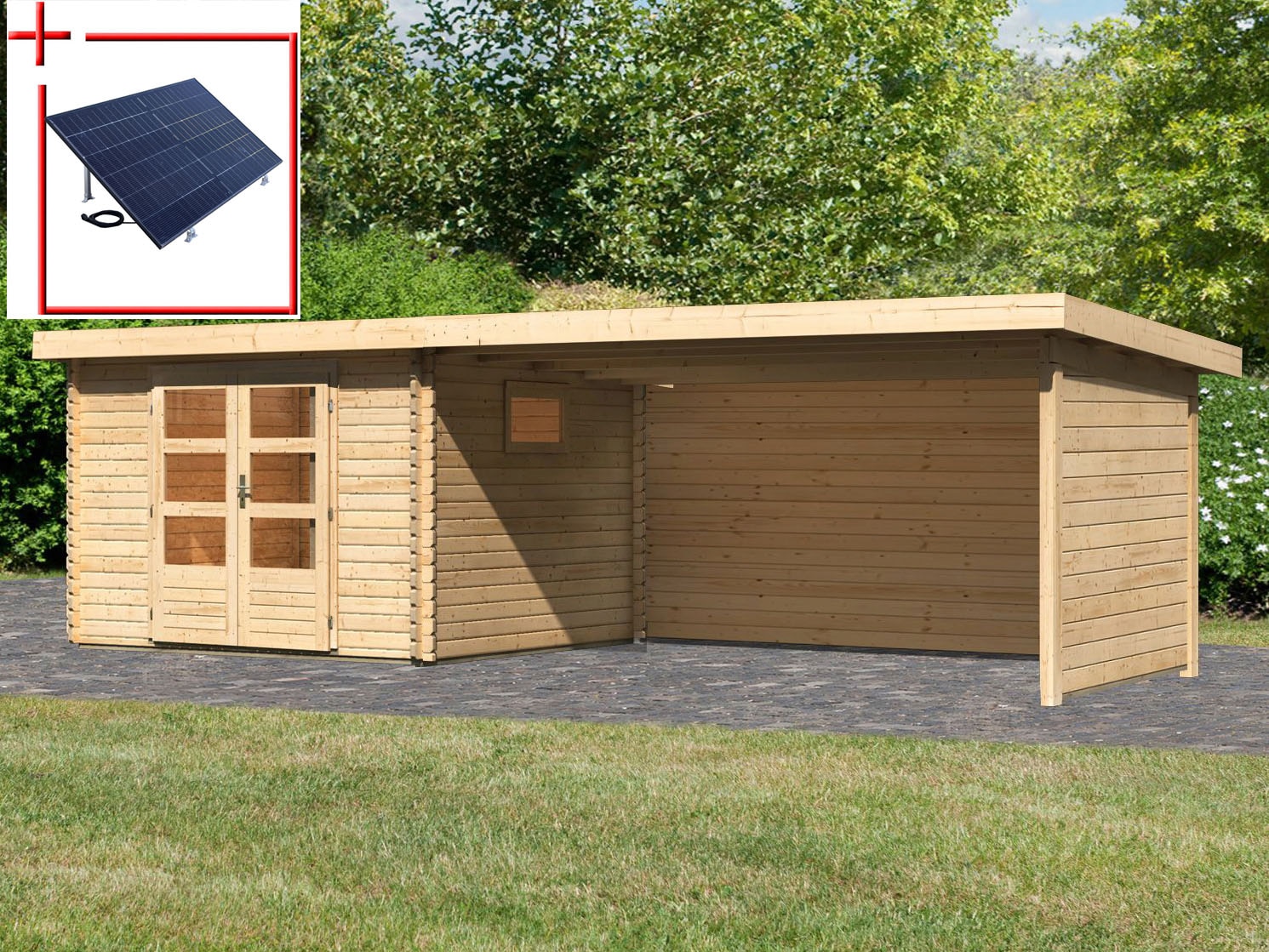WOODFeeling Gartenhaus "Trittau 3", mit Anbaudach günstig online kaufen