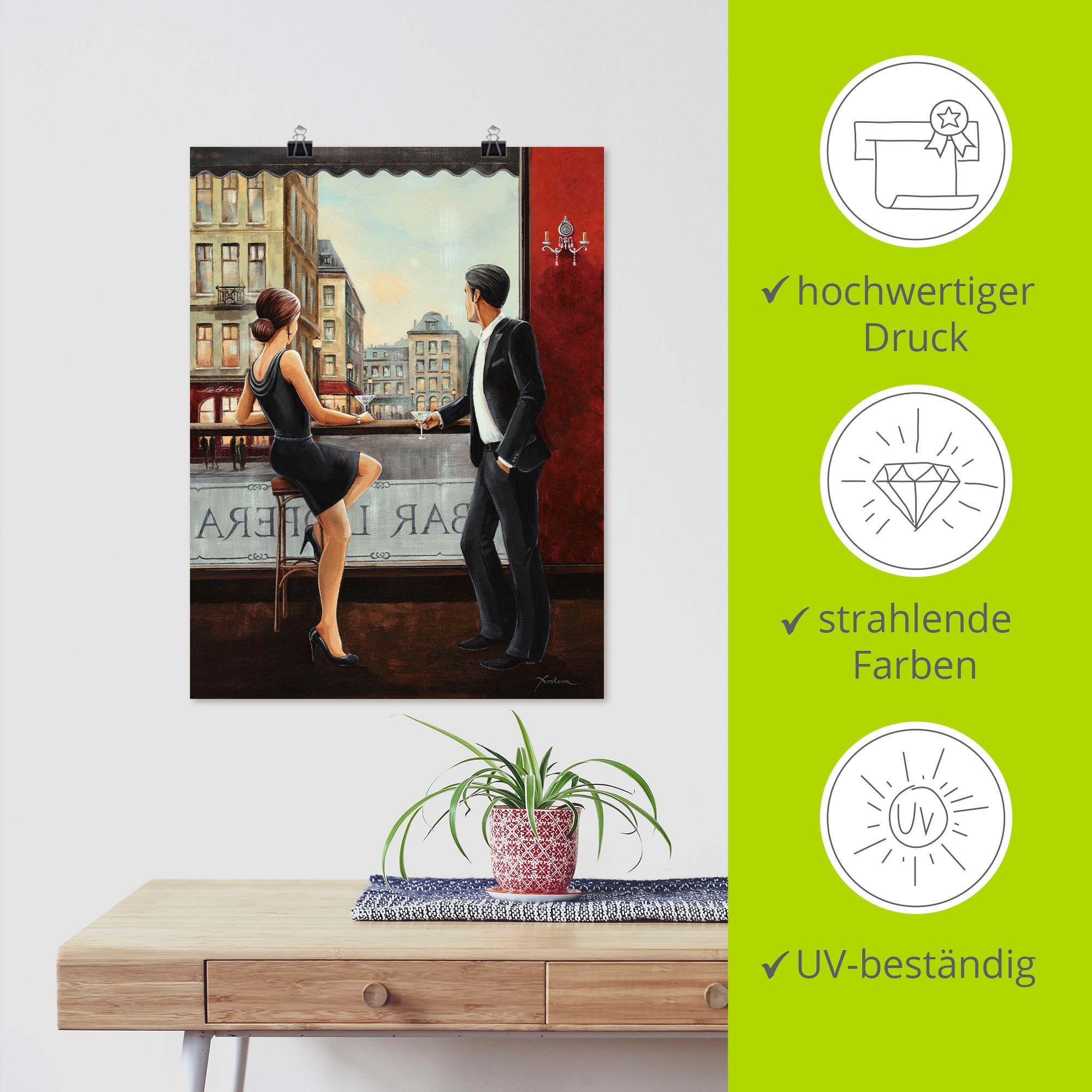 Artland Wandbild »Bar« Bar & Lounges 1 Stk. tlg. als Alubild, Outdoorbild, Leinwandbild, Poster, Wandaufkleber