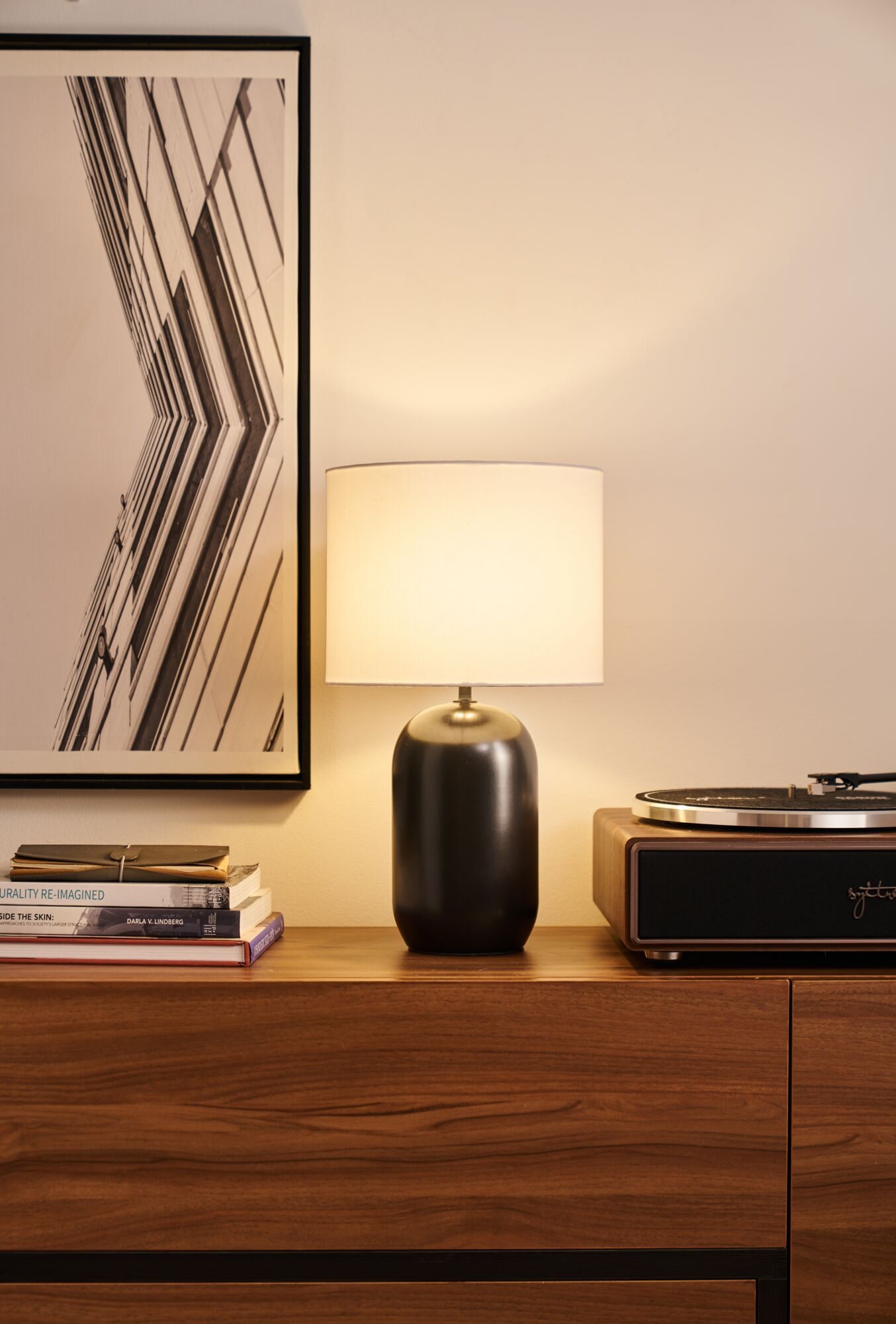 Pauleen Tischleuchte »Mystic Shine max 20W E14 Weiß/Schwarz 230V Stoff/Keramik« E14 1 Stk. IP20