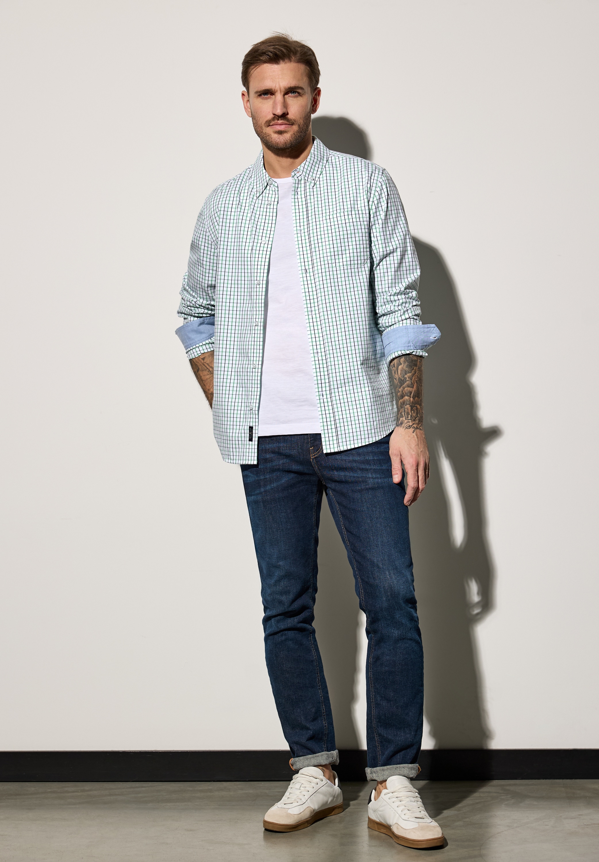 STREET ONE MEN Karohemd, aus reiner Baumwolle