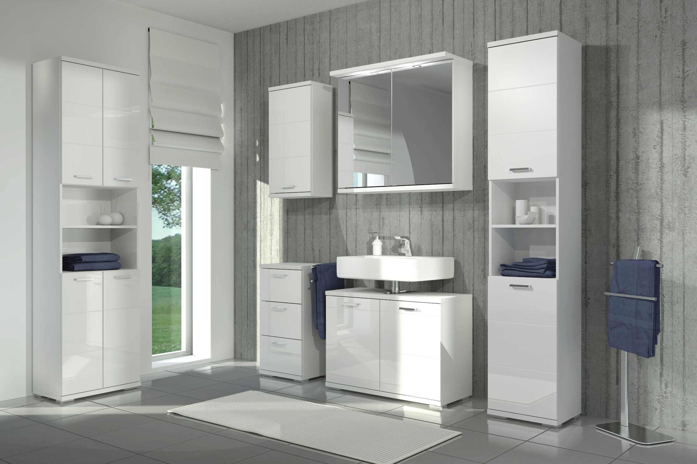 Homexperts Unterschrank »Nusa«, Breite 35 cm, Badezimmerschrank mit Metallgriffen, 3 Schubladen