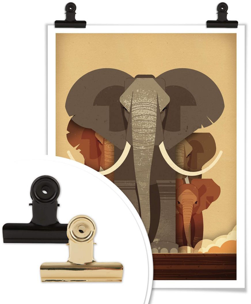 Wall-Art Poster »Elephants«, Elefanten, (1 St.), Poster, Wandbild, Bild,  Wandposter bestellen | BAUR