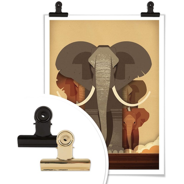 Wall-Art Poster »Elephants«, Elefanten, (1 St.), Poster, Wandbild, Bild,  Wandposter bestellen | BAUR