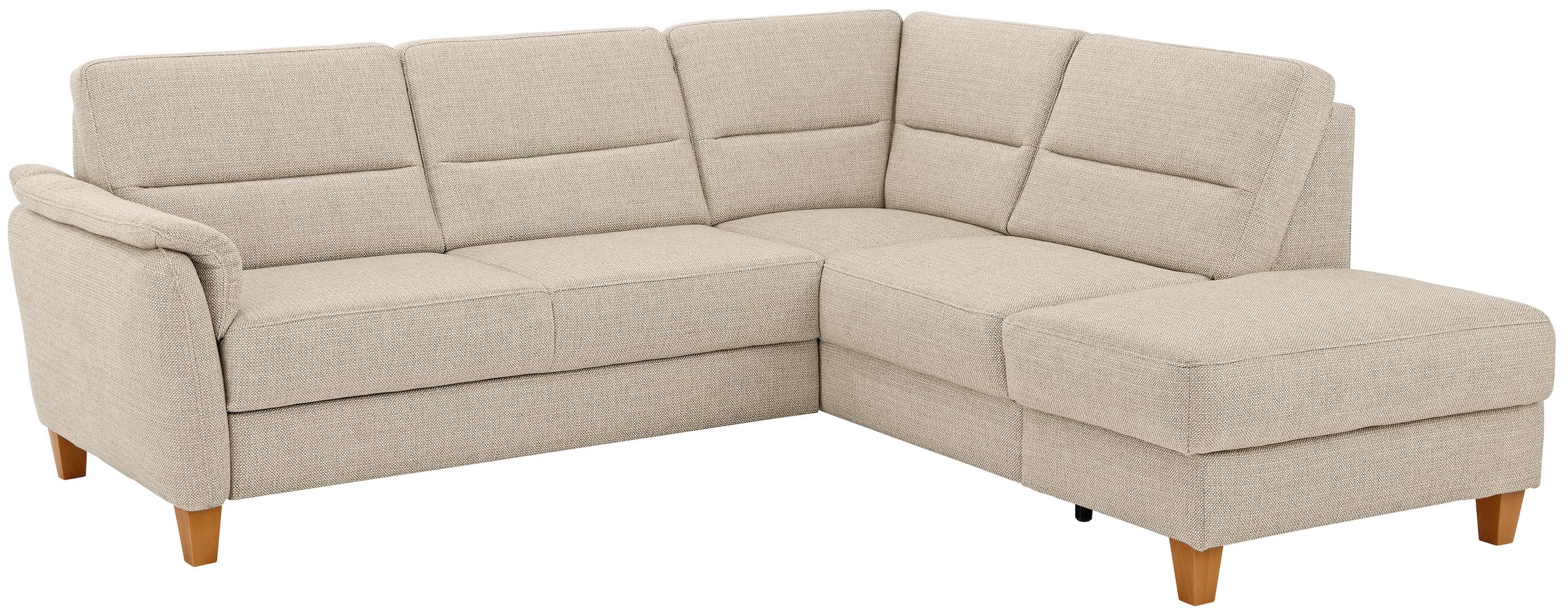 Home affaire Ecksofa "Palmera, L-Form, B: 236 cm, Bettfunktion & Bettkasten wählbar" Federkern-Polsterung, Sitzhöhe 48 cm, handgefertigt, stilvolles Design