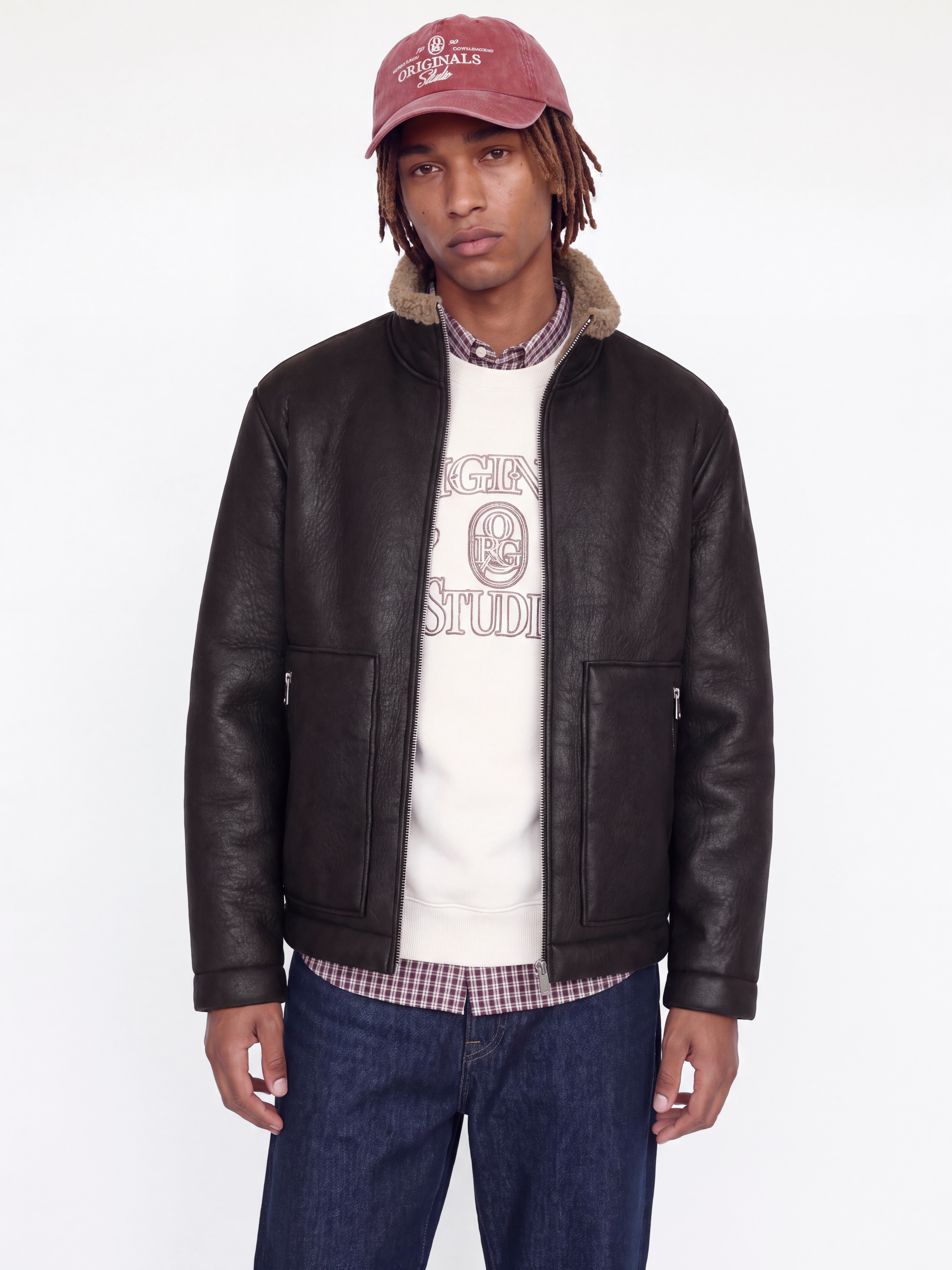 Jack & Jones Pilotenjacke "JORSALAMANCO FLIGHT JACKET SN" Polyester, Innenkragen mit Teddy Material