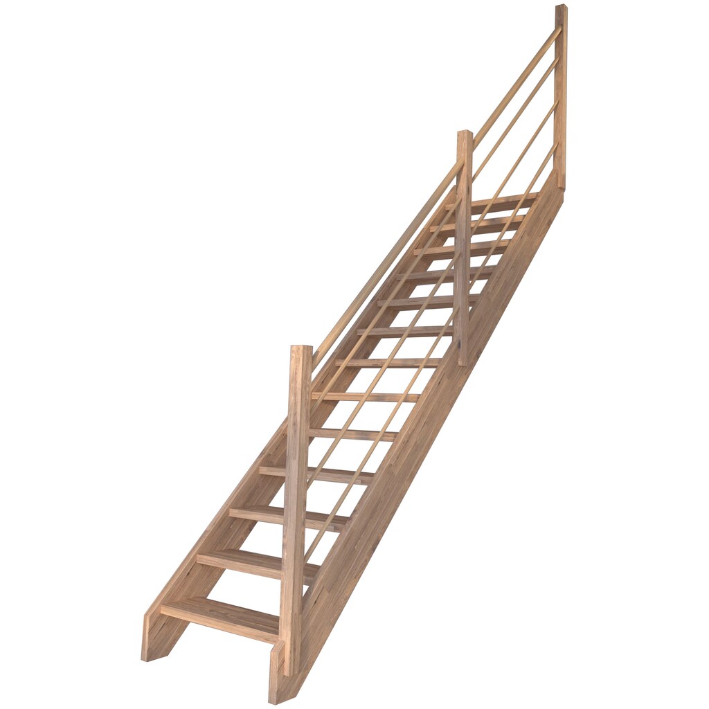 Starwood Systemtreppe »Massivholz Mykonos, Holz-Holz Design Geländer Rechts«