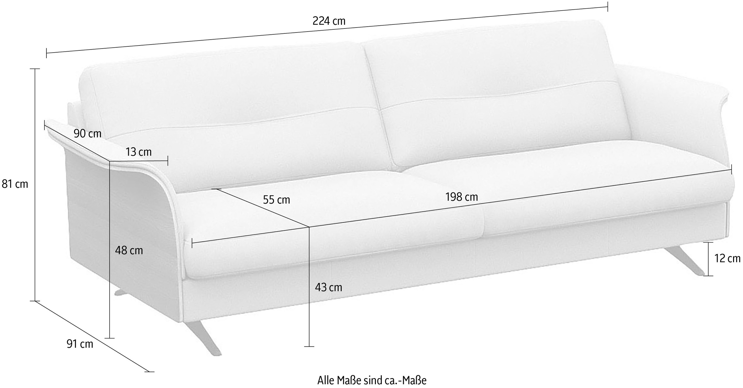 FLEXLUX 3-Sitzer »Glow, super bequem durch hochwertigem Sitzaufbau mit Federkern«, Modernes skandinavisches Design