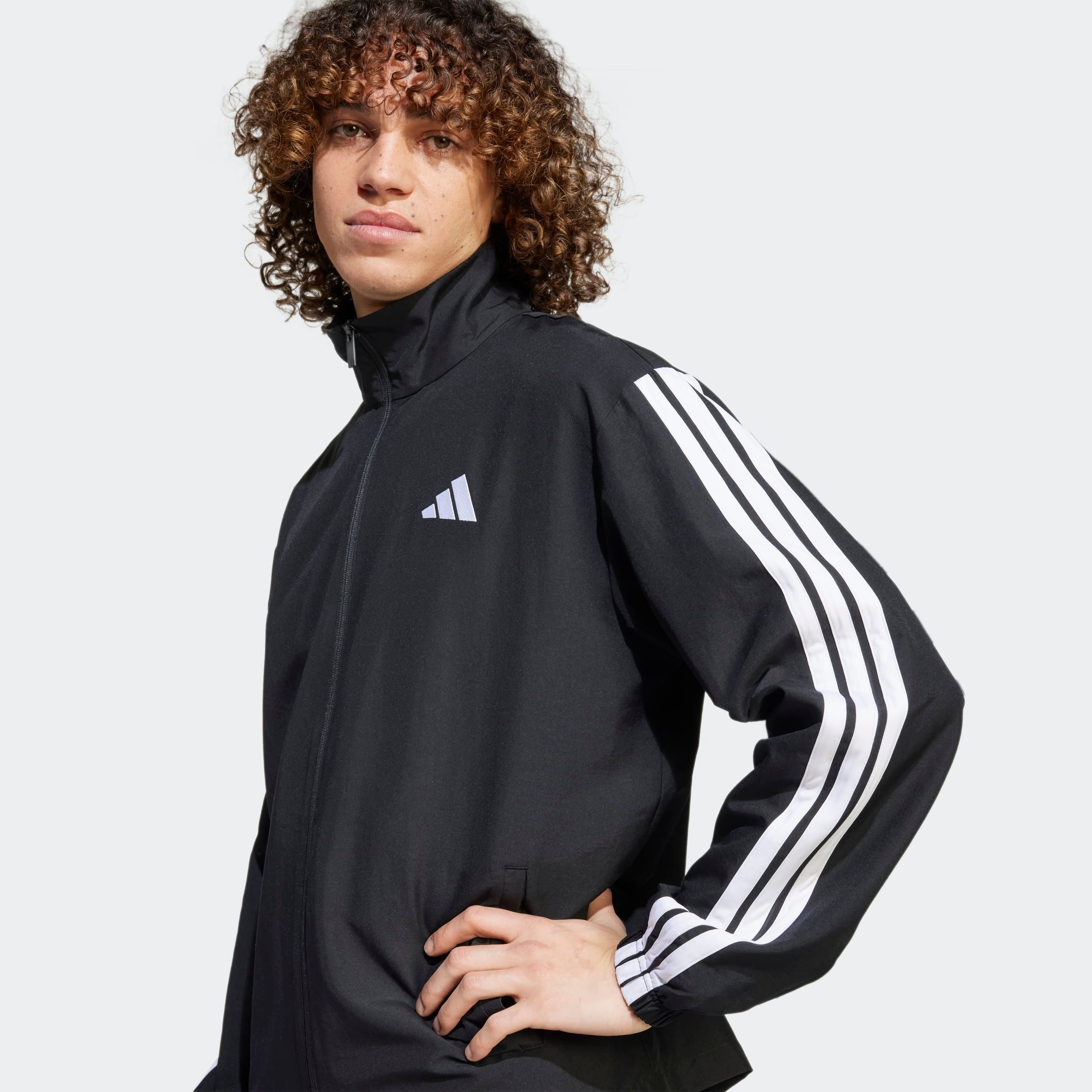 Thumbnail - adidas Sportswear Trainingsanzug "3-STREIFEN WOVEN" 2 Stk. zweiteiliges Set, aus Polyester, mit durchgehendem Reißversch...