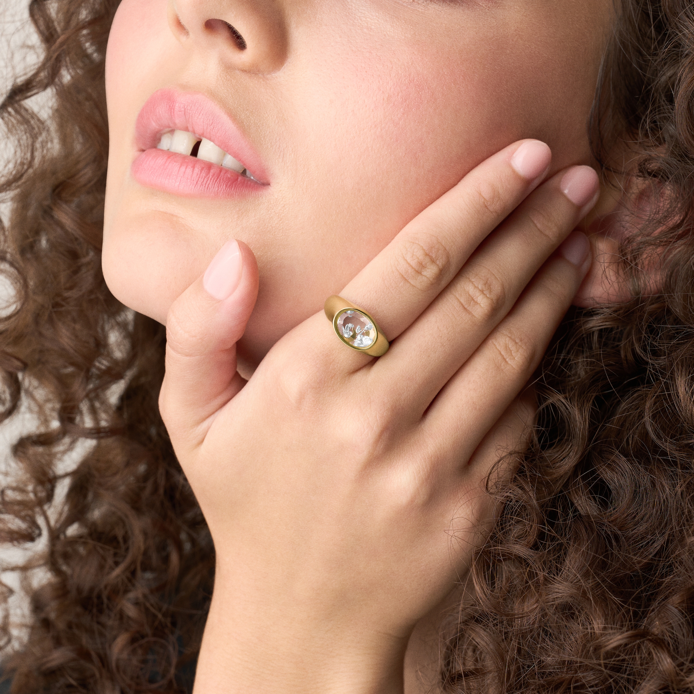Fossil Fingerring »Schmuck Geschenk Edelstahl SADIE Mond Stern« mit Zirkonia (synth.) - mit Perle (synth.)
