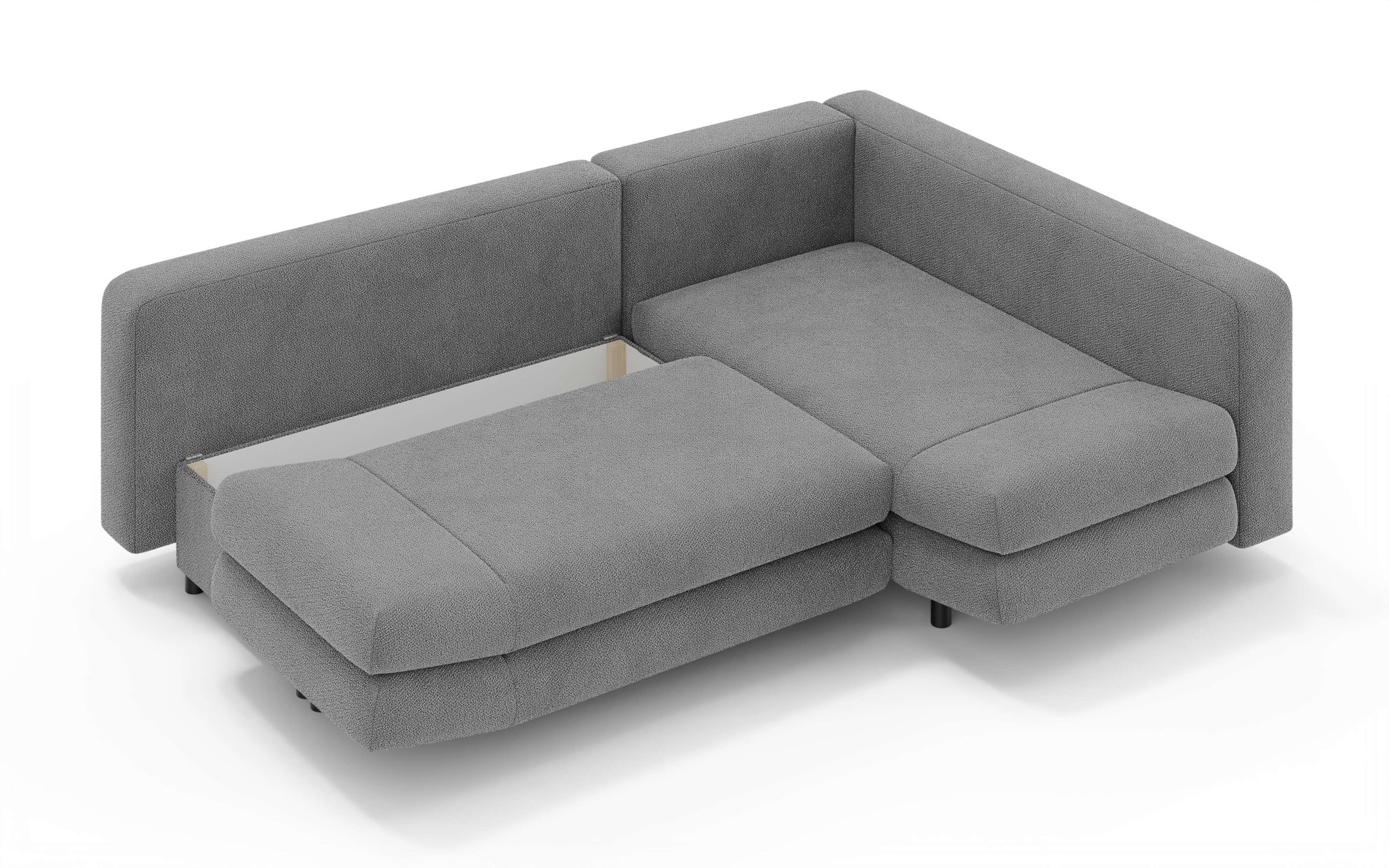 Home affaire Ecksofa »LENNARA Schlafsofa mit Bettkasten, Maße B/T/H: 234/179/85 cm«, L-Form mit Ottomane rechts/links, mit Wellenunterfederung