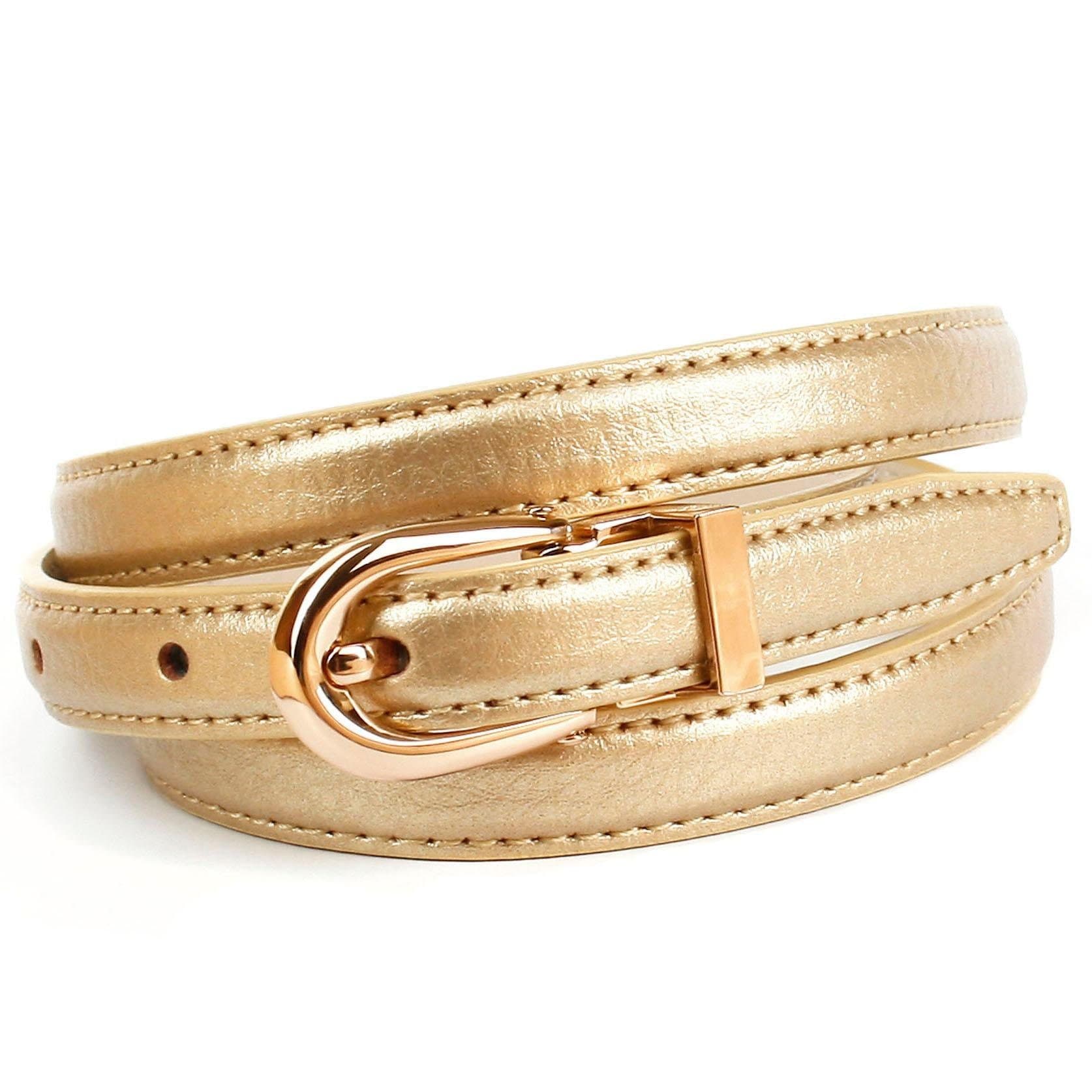 Crown BAUR glänzende | in bestellen Anthoni goldfarbene Form, schmaler Ledergürtel, Oberfläche
