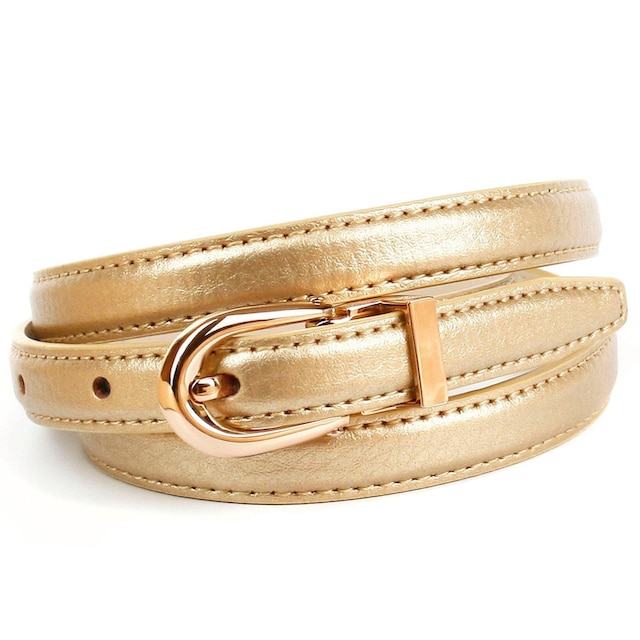 Anthoni Crown Ledergürtel, in schmaler Form, glänzende goldfarbene  Oberfläche bestellen | BAUR