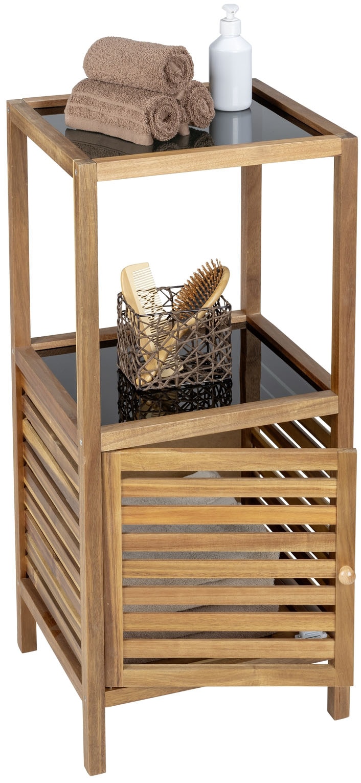 WENKO Badregal "Fondi" Regal für Haushalt und Badezimmer, Akazienholz mit G günstig online kaufen