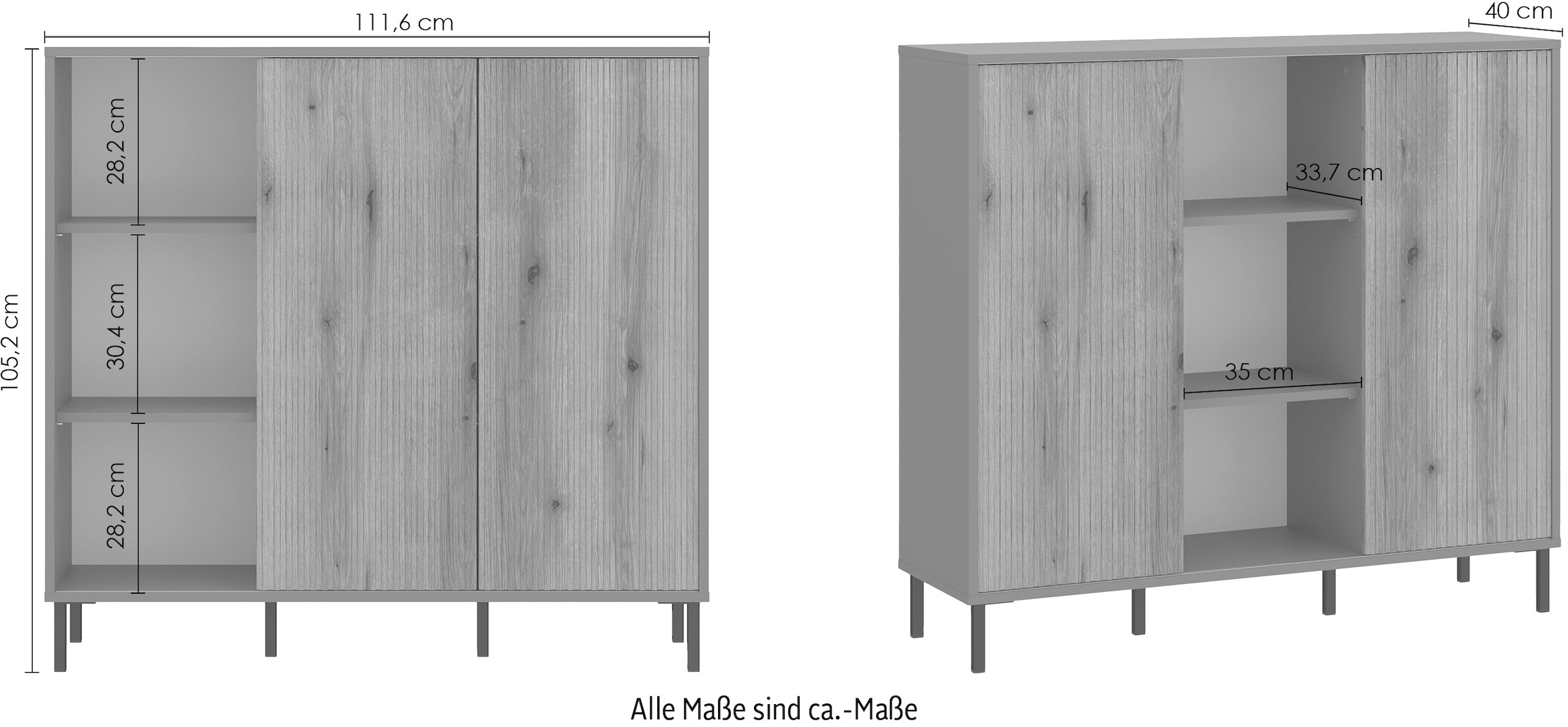 INOSIGN Highboard »Pozzi«, Höhe ca.105 cm
